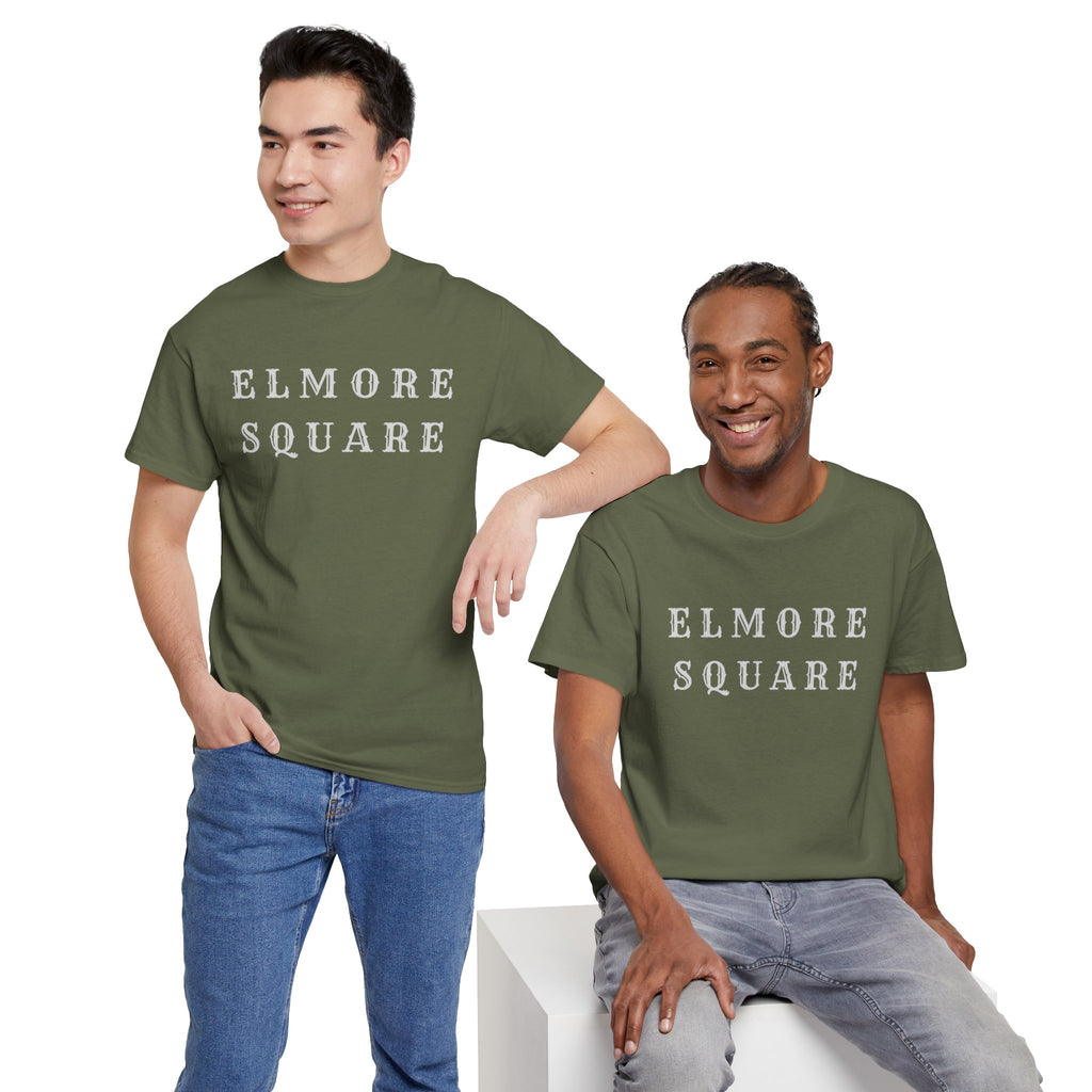 Elmore Square Vintage Lettering T‑Shirt — Retro City Name Tee