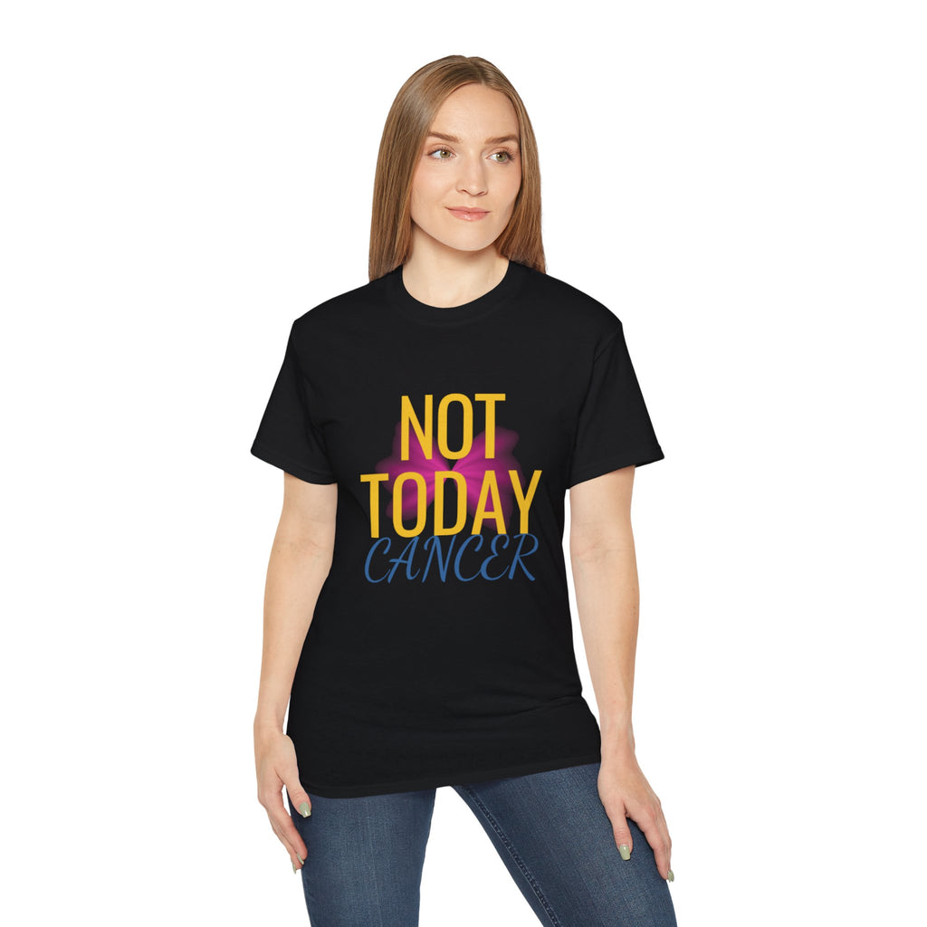 Not Today Cancer T-Shirt — Inspirational Cancer Awareness Tee with Pink Ribbon