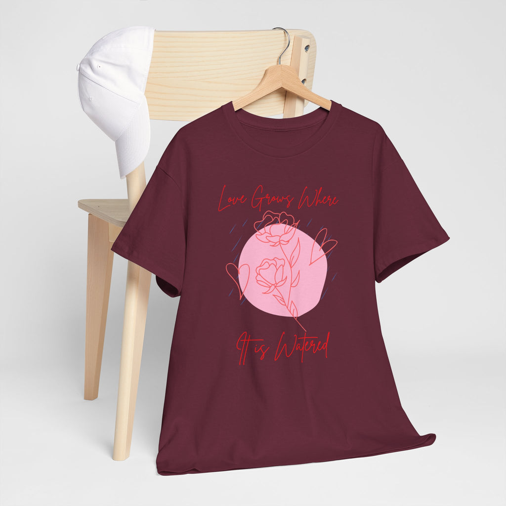 Rose Moon Graphic Tee — "Love Grows Where It’s Watered"