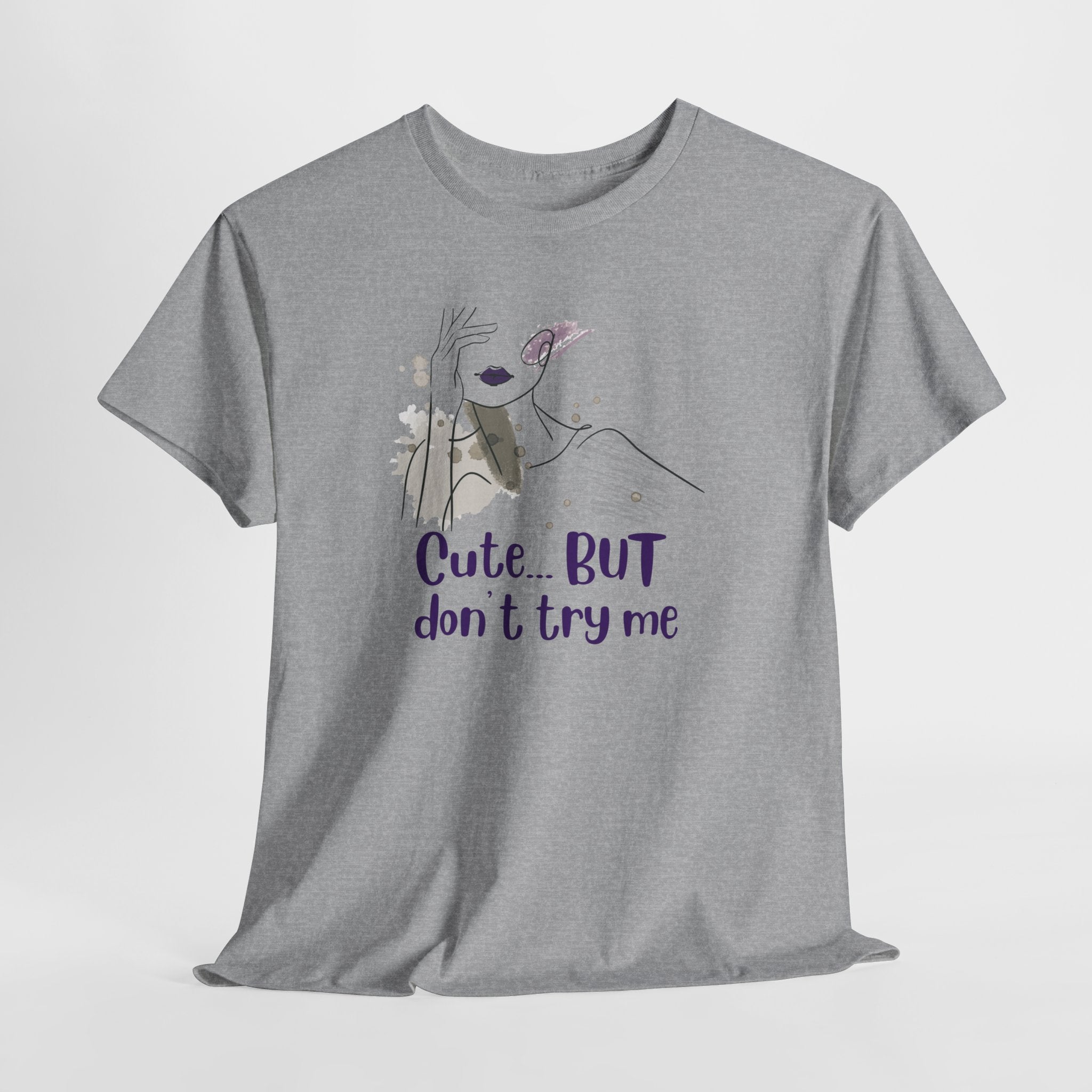 T‑Shirt — Cute… but don’t try me | Minimal Floral Graphic Tee