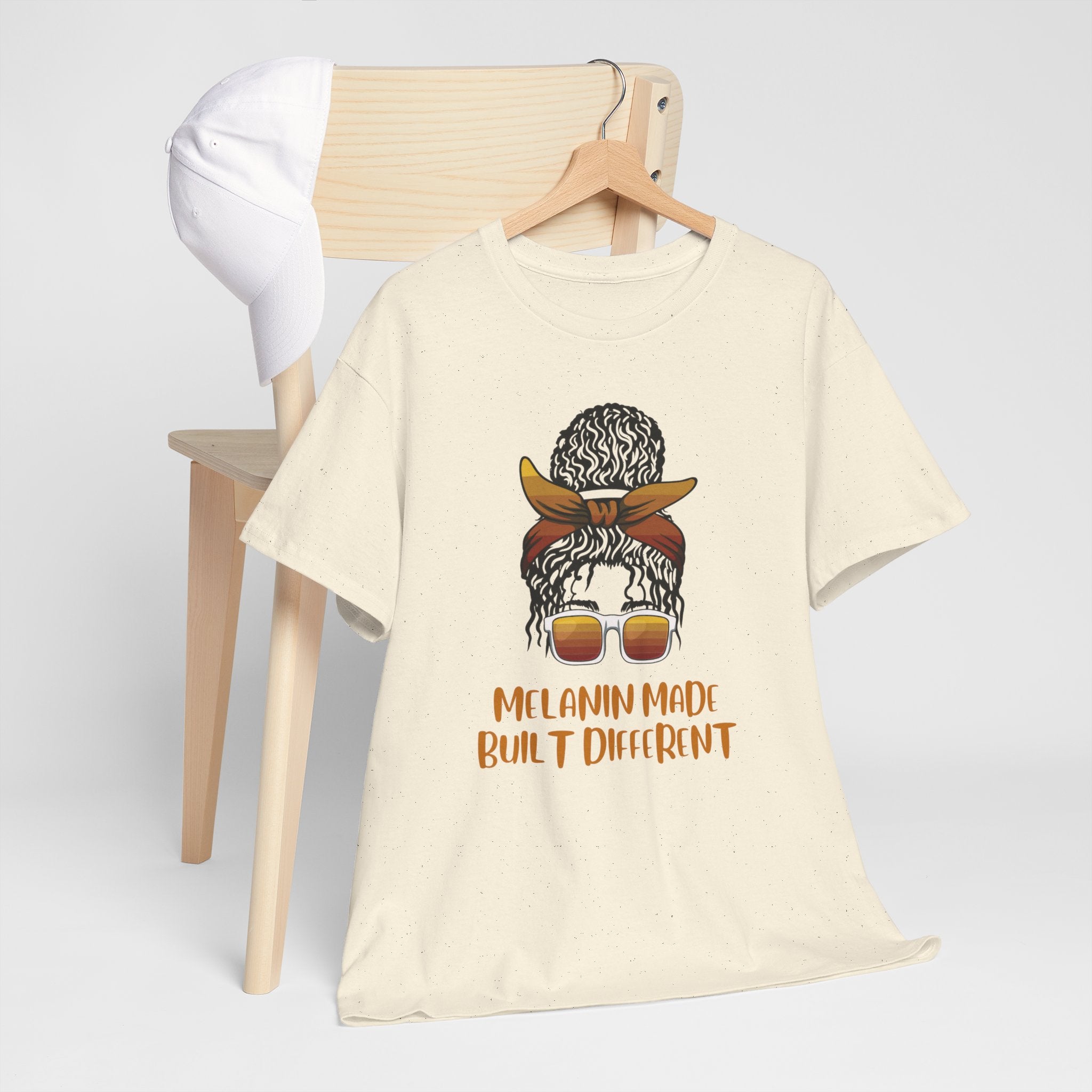 T-Shirt — "Melanin Made, Built Different" Graphic Tee