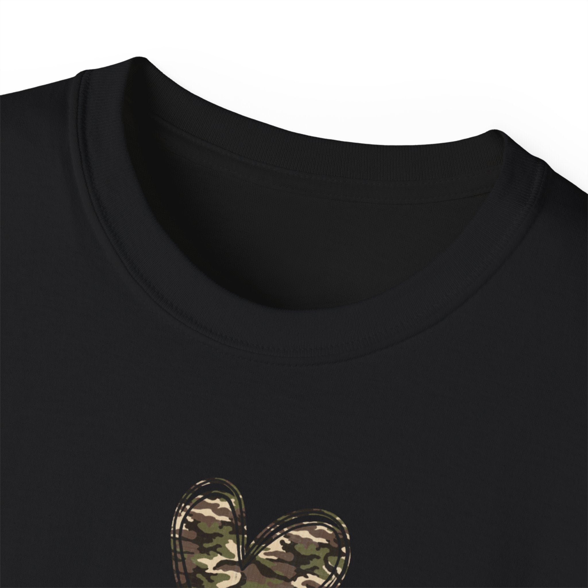 Proud Marine Wife T-Shirt — Camouflage Heart & Marine Family Tee