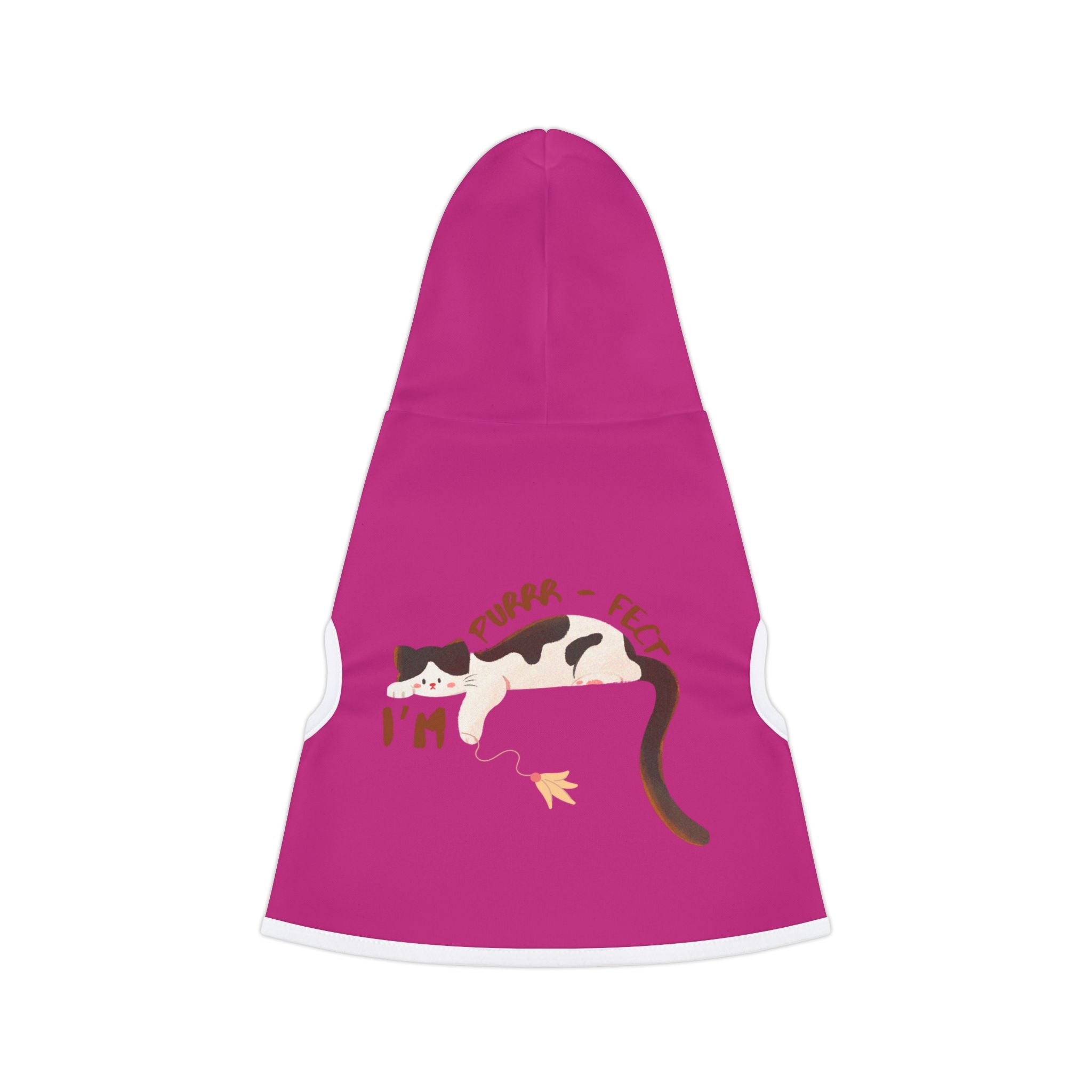 Pet Hoodie — Cozy Pink Cat Graphic Hoodie for Small Dogs & Cats