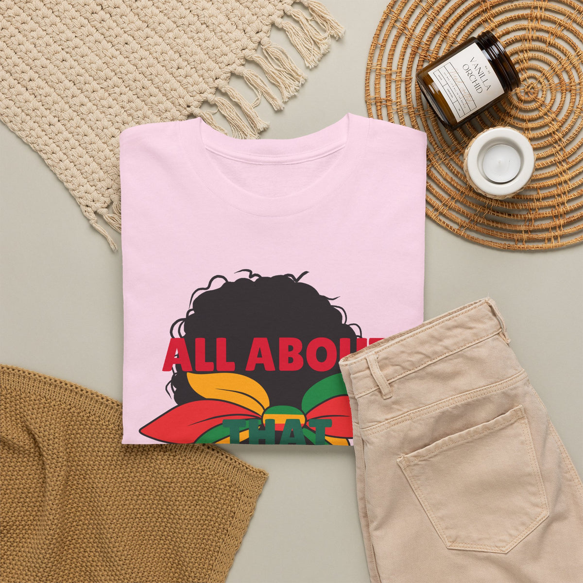 Aunty Life Tee – "All About Aunty Life" Graphic T-Shirt (Tropical Heart Sunglasses)