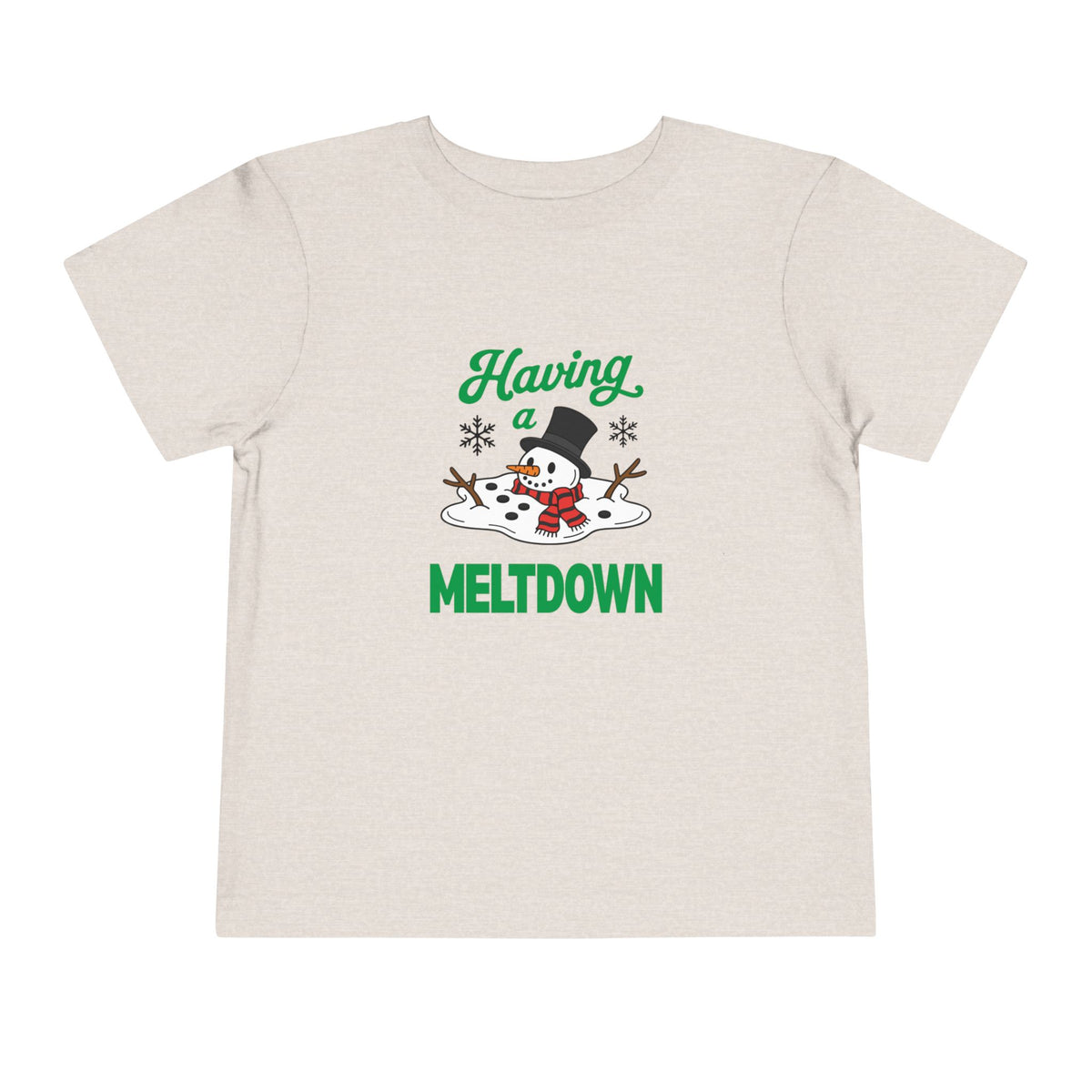 Having a Meltdown Snowman Christmas Toddler Short Sleeve Tee