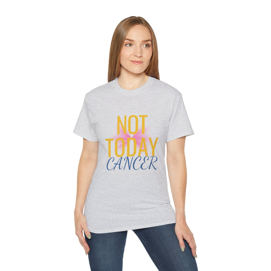 Not Today Cancer T-Shirt — Inspirational Cancer Awareness Tee with Pink Ribbon