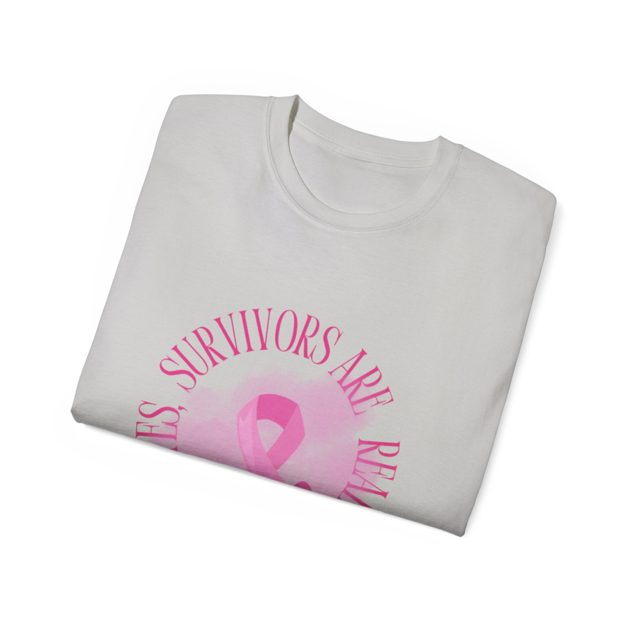 Breast Cancer Survivors Are Real T-Shirt — Pink Ribbon Boxing Gloves Tee