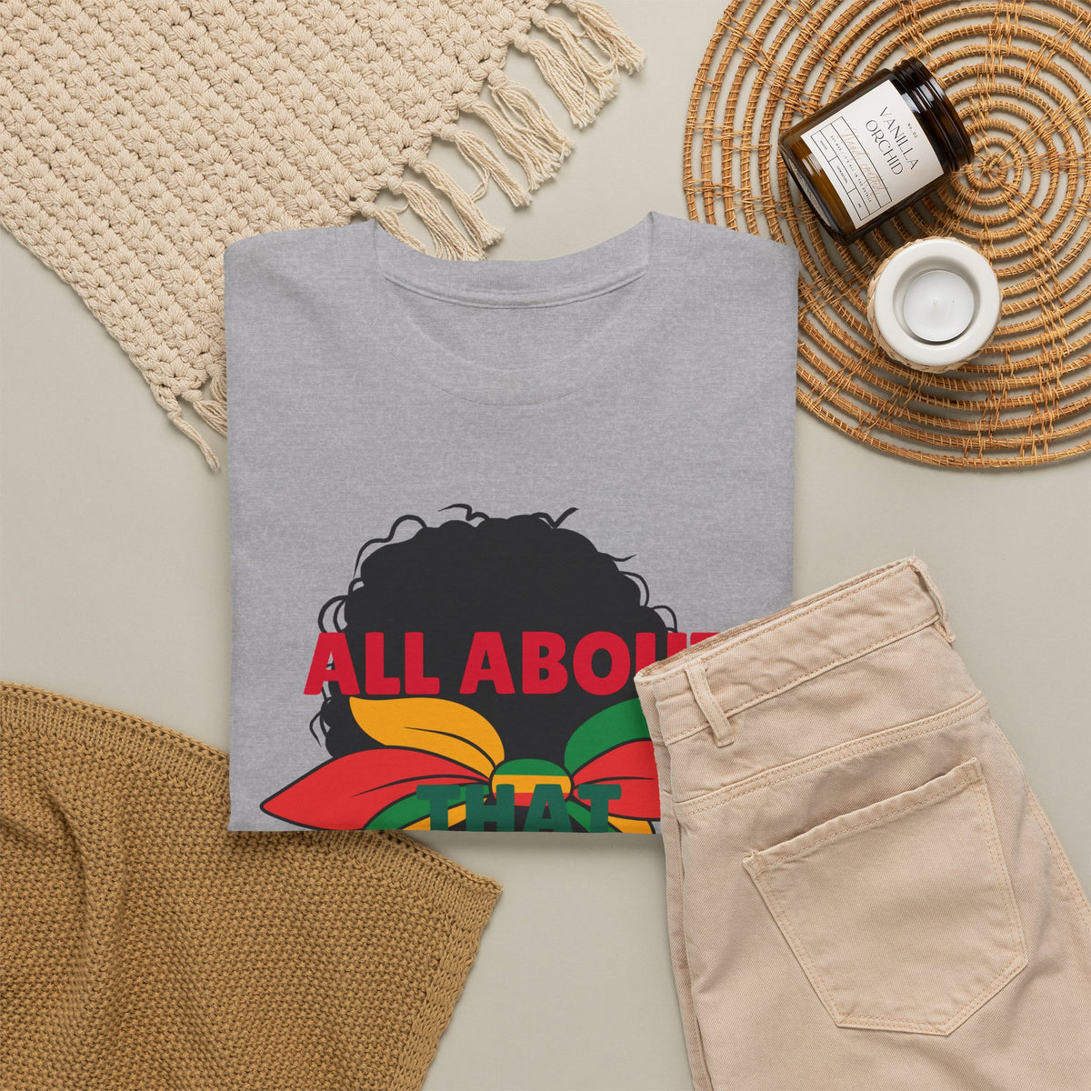 Aunty Life Tee – "All About Aunty Life" Graphic T-Shirt (Tropical Heart Sunglasses)