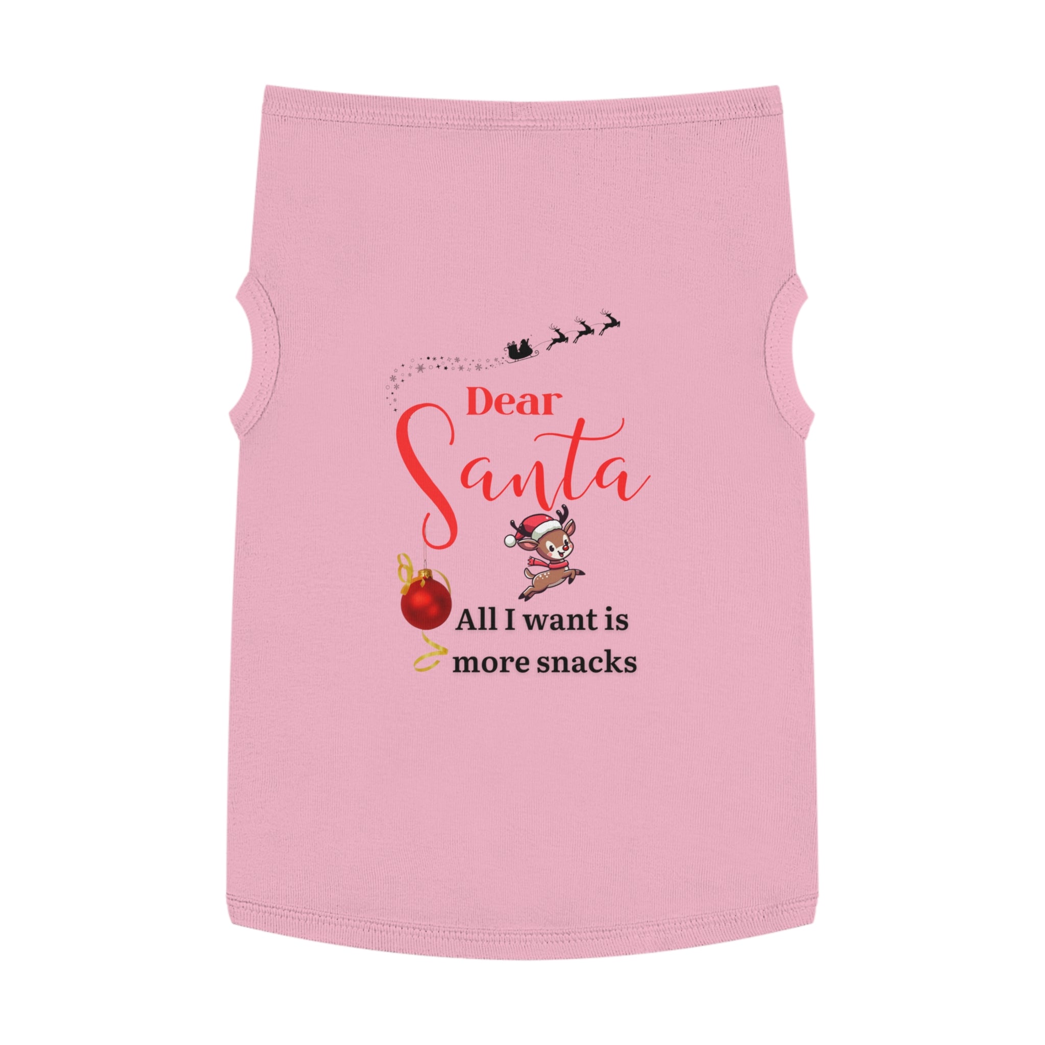 Dear Santa, All I want is...Santa Pet Tank Top - Festive Dog Apparel for Christmas, Holiday Outfit, Cute Pet Gift, Funny Pet Clothes, Cute Pet Tank