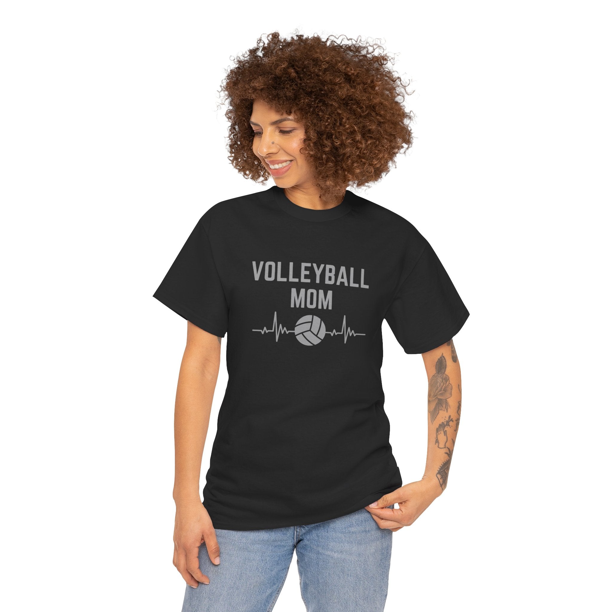 Volleyball Mom T-Shirt — Heartbeat Volleyball Tee for Proud Moms