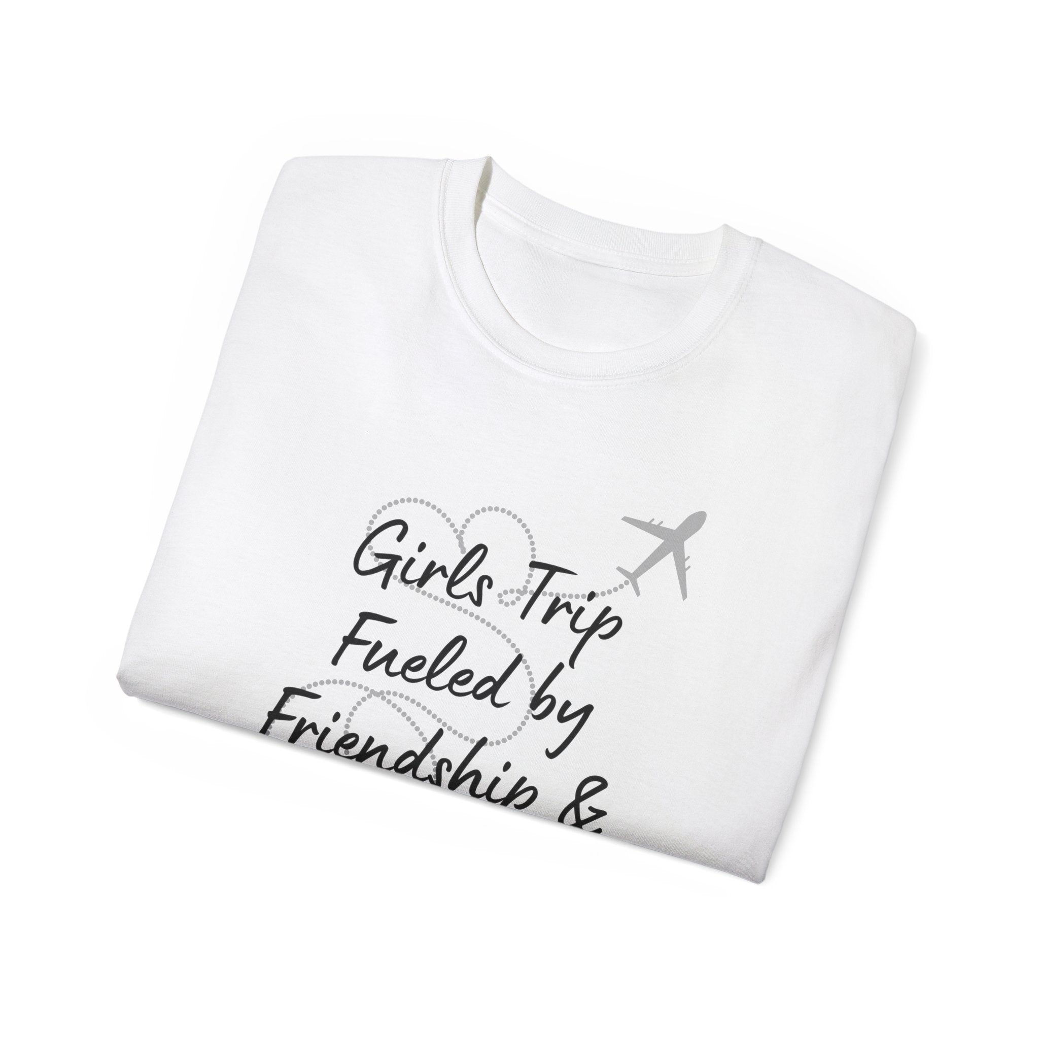 Girls Trip Tee — "Girls Trip Fueled by Friendship & Flights" Travel Shirt