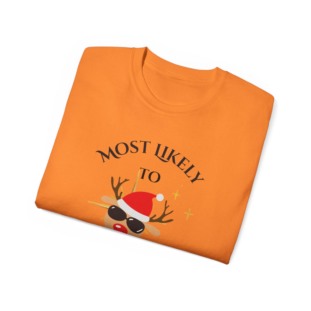 Most Likely to Disappear when...Humorous Holiday Tee, Funny Christmas Shirt, Unisex Cotton T-shirt, Gift for Friends, Holiday Apparel, Casual Wear