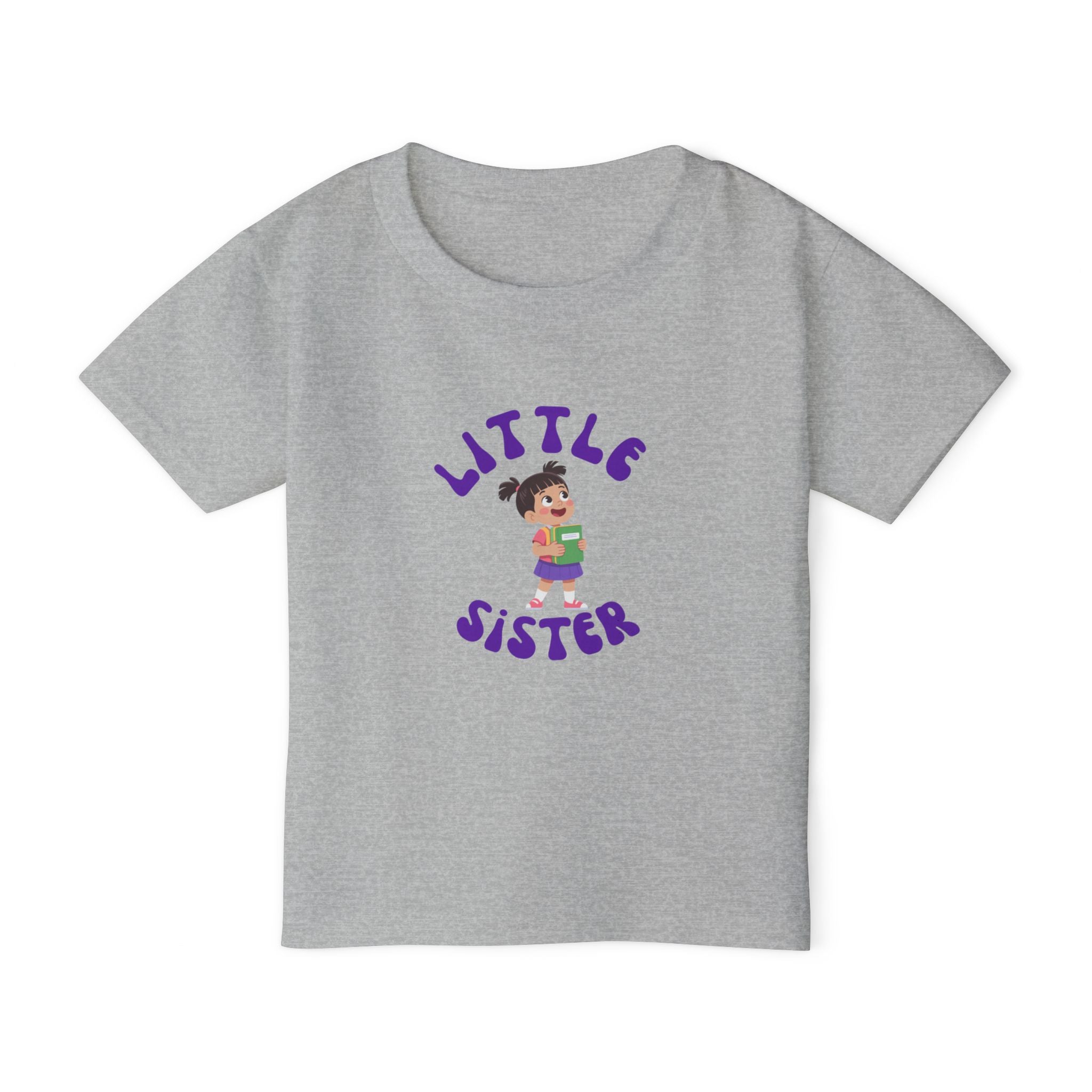 Little Sister Toddler T-Shirt — Cute Cartoon Sibling Shirt for New Sisters