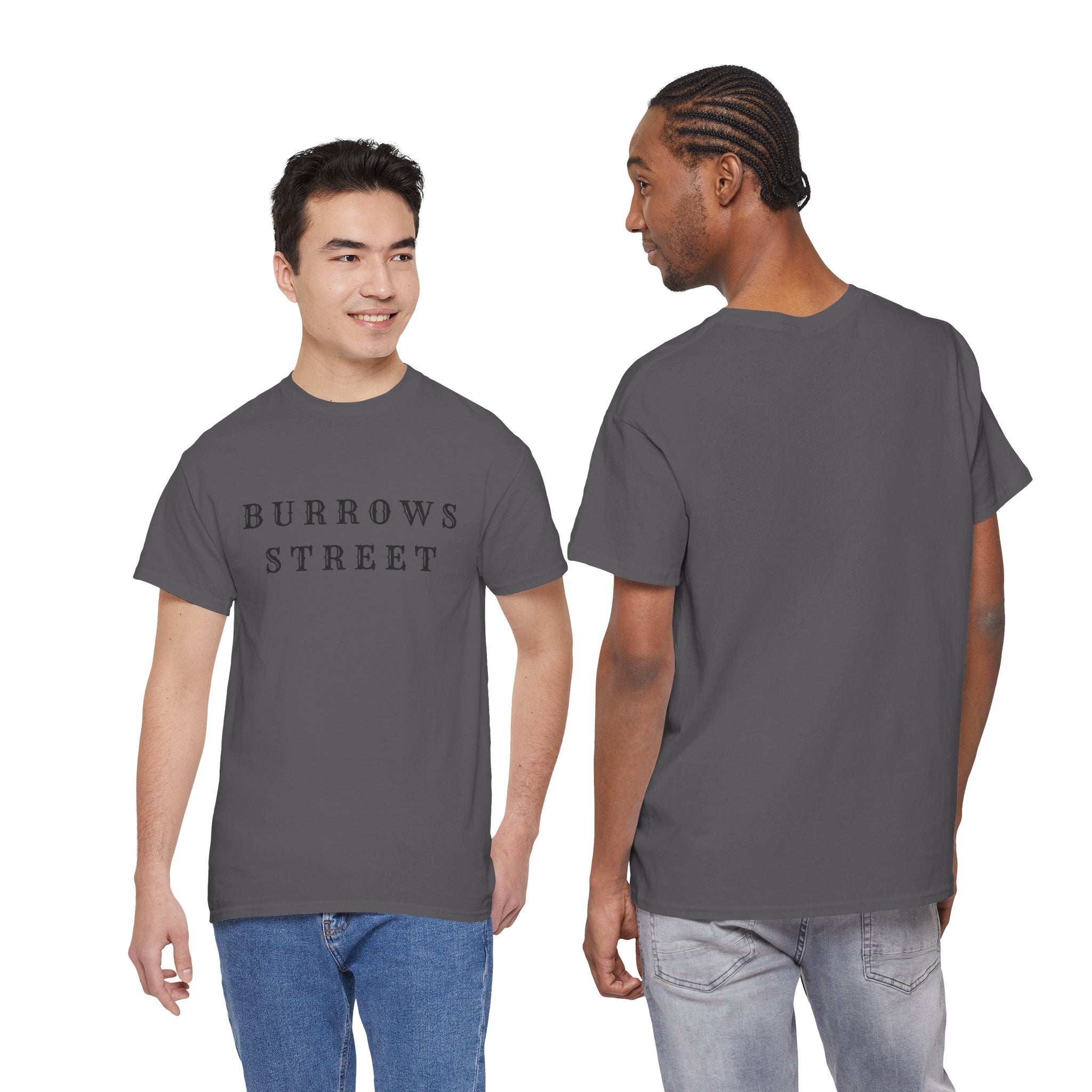 Burrows Street T‑Shirt — Minimalist Vintage Lettering Tee