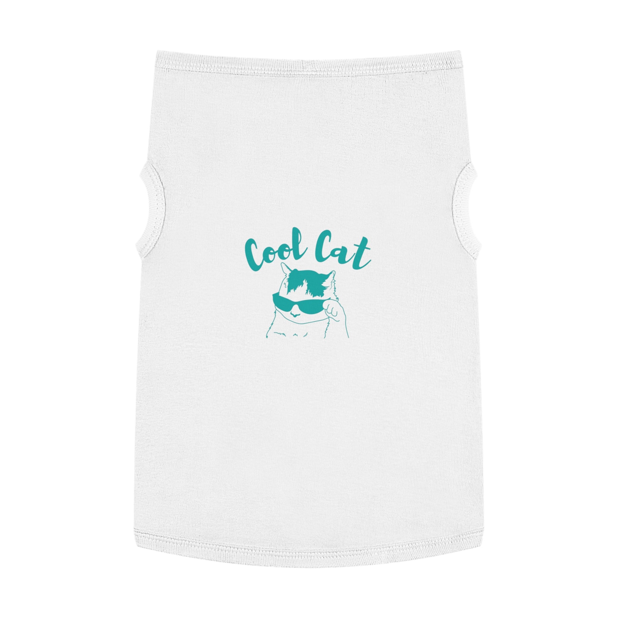 Cool Cat Pet Tank Top — Teal "Cool Cat" Graphic Dog & Cat Shirt