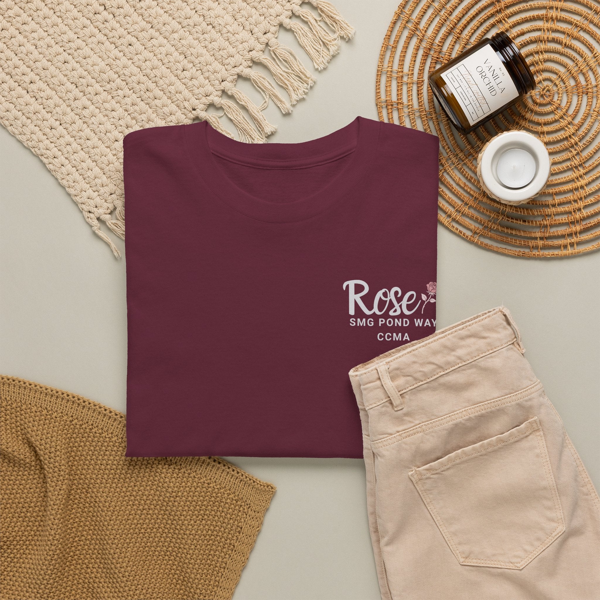 Rose Logo Work Tee with a Rose