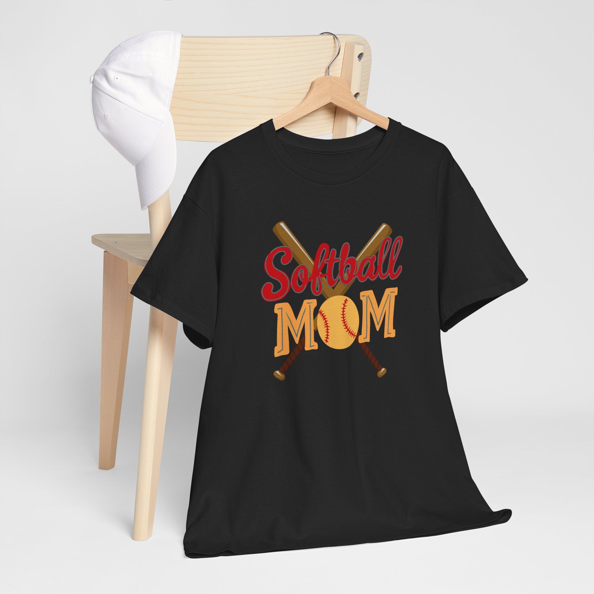 Softball Mom T‑Shirt — Retro Crossed Bats & Ball Tee for Proud Moms