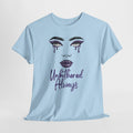 "Unbothered Always" Graphic Tee — Feminine Tear-Track Face Design