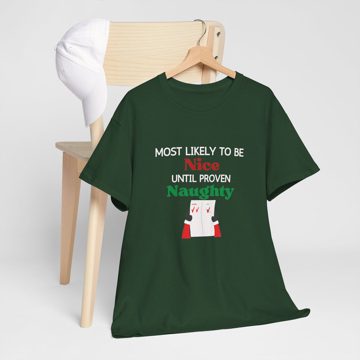 Most Likely to Be Nice Until Proven Naughty Christmas T-Shirt