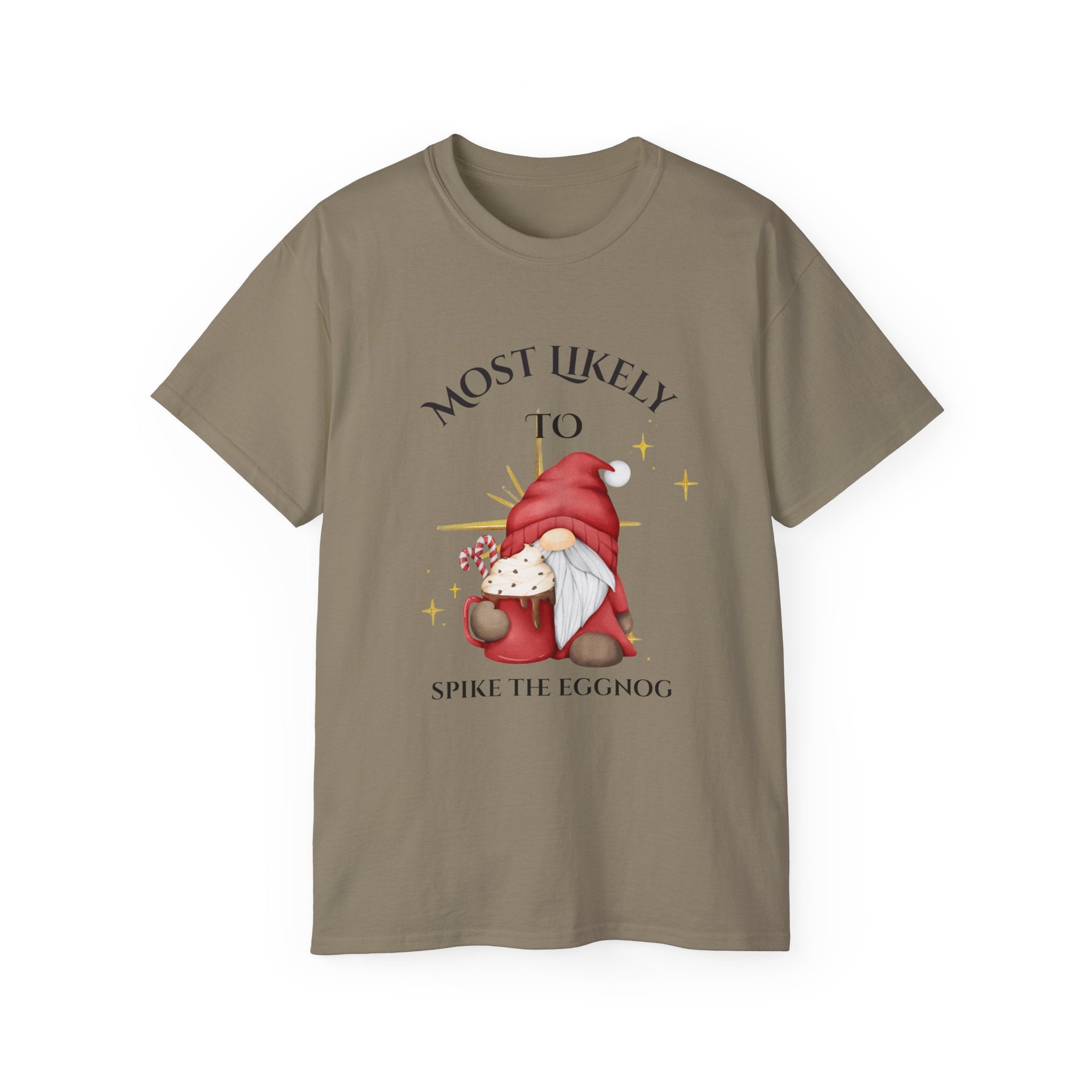 Most Likely to Spike the Eggnog, Unisex Tee, Christmas Gift, Holiday Shirt, Party Wear, Festive Apparel