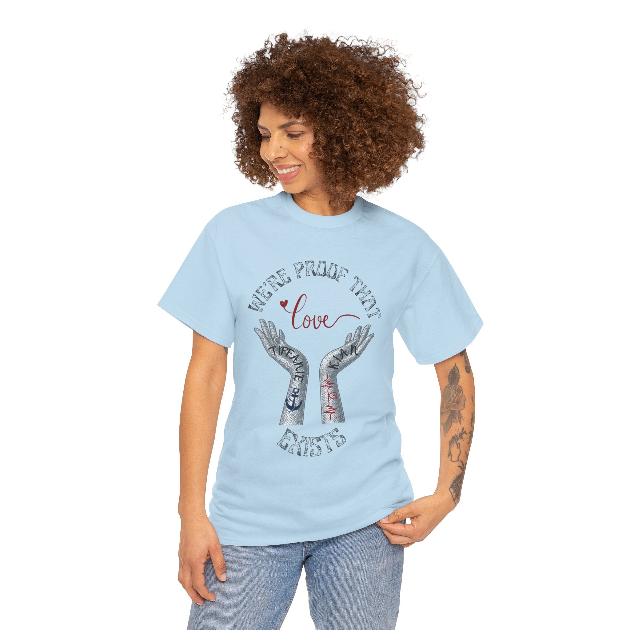 Love Wins Tattoo Hands T‑Shirt – "We're Proof That Love Exists" Couples Goal Pride Tee