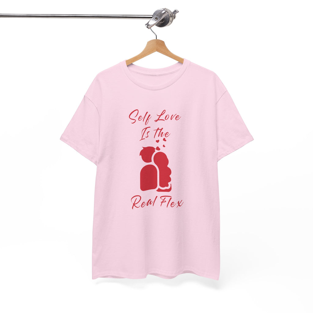 T-Shirt — "Self Love Is The Real Flex" Romantic Couple Graphic Tee