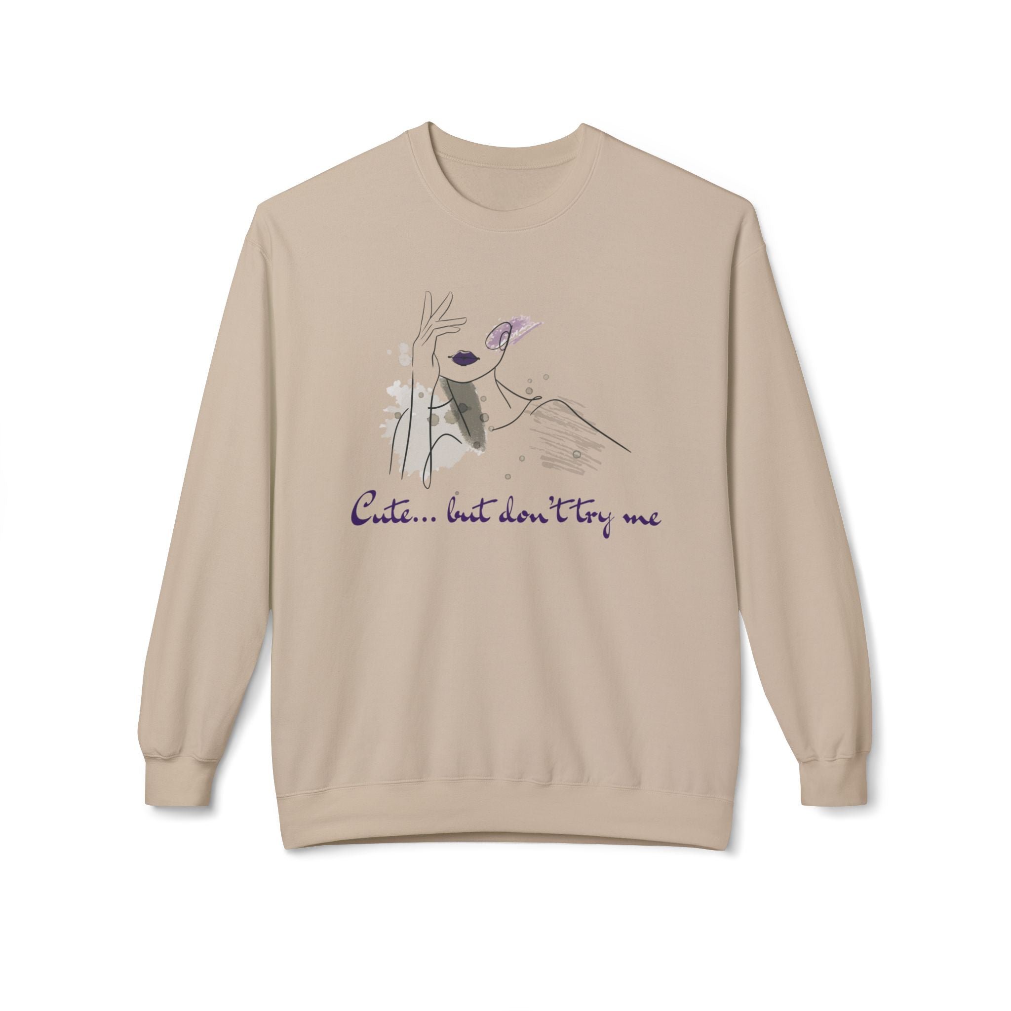 Cute... But Don't Try Me Sweatshirt — Feminine Floral Bunny Crewneck