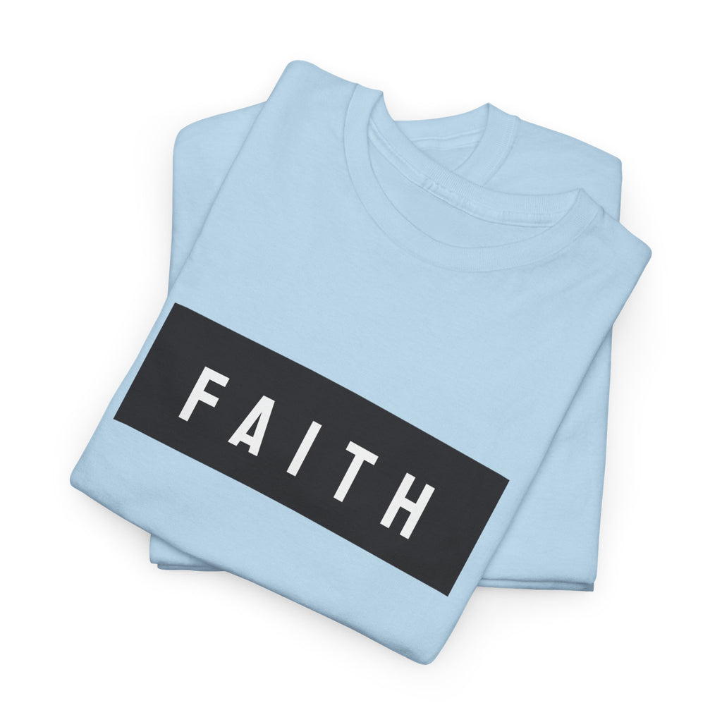 Faith Graphic Tee — Minimal Black Box Christian T-Shirt
