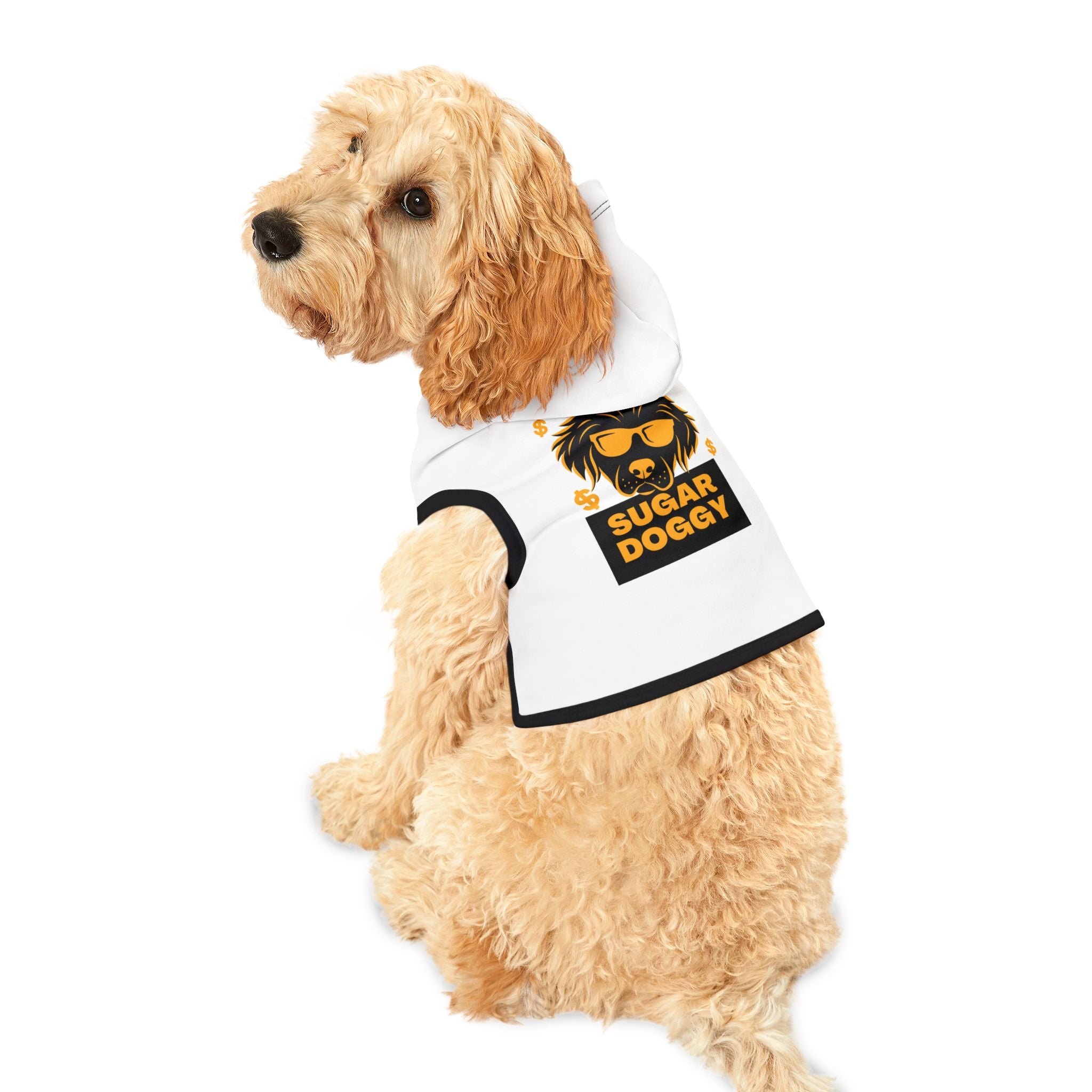 Pet Hoodie — 'Sugar Doggy' Graphic Dog Hoodie (Cool Sunglasses & Money Design)
