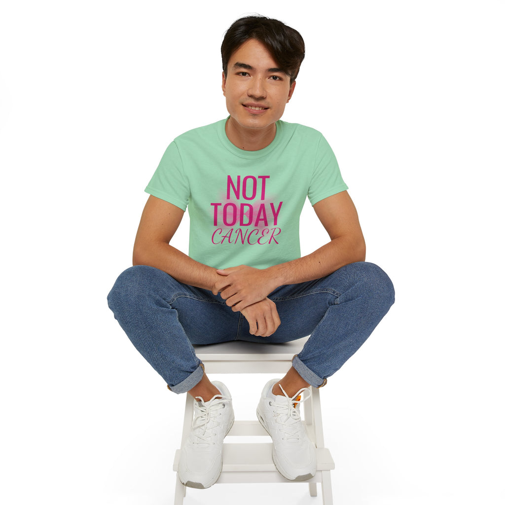 Not Today Cancer T-Shirt — Inspirational Cancer Awareness Tee with Pink Ribbon