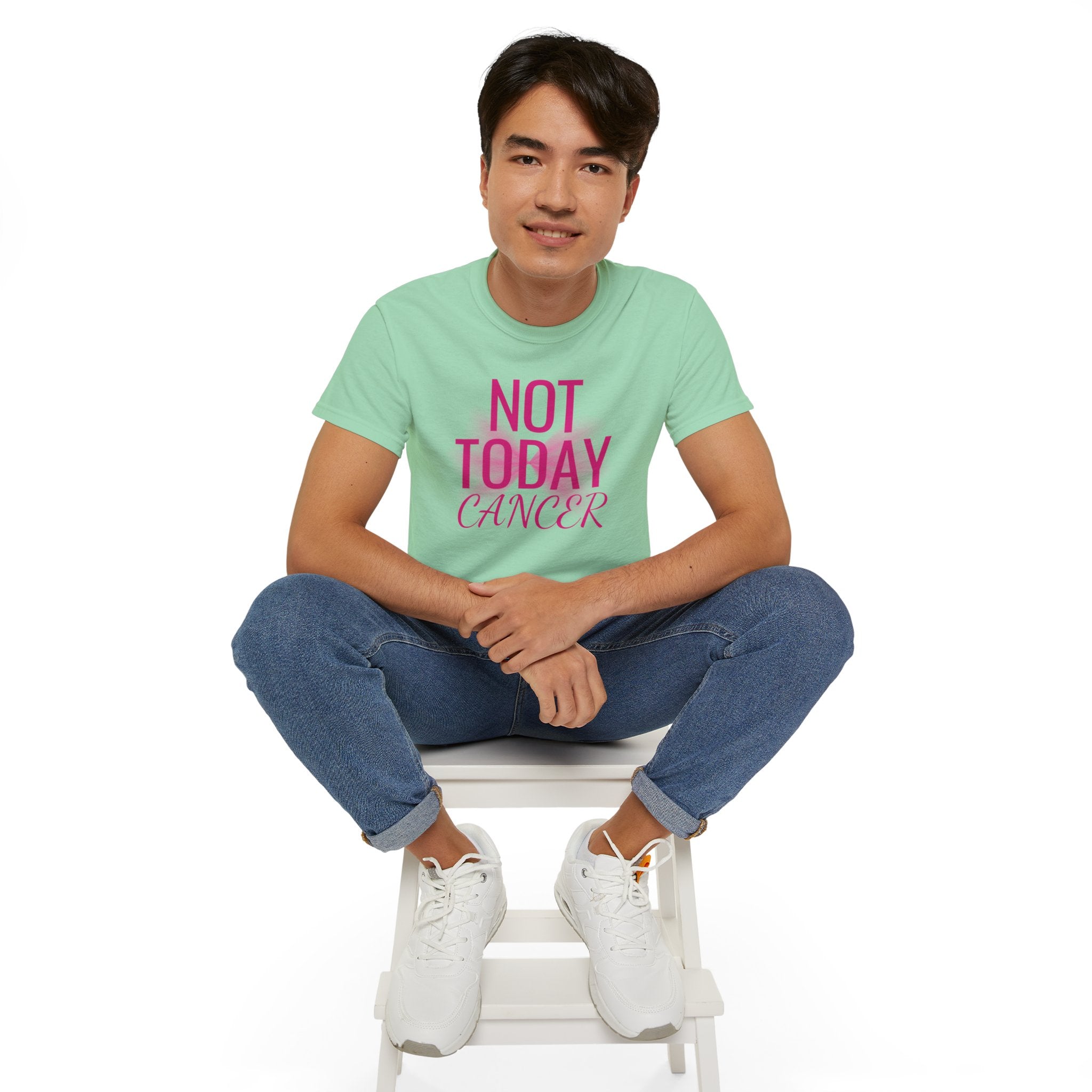 Not Today Cancer T-Shirt — Inspirational Cancer Awareness Tee with Pink Ribbon