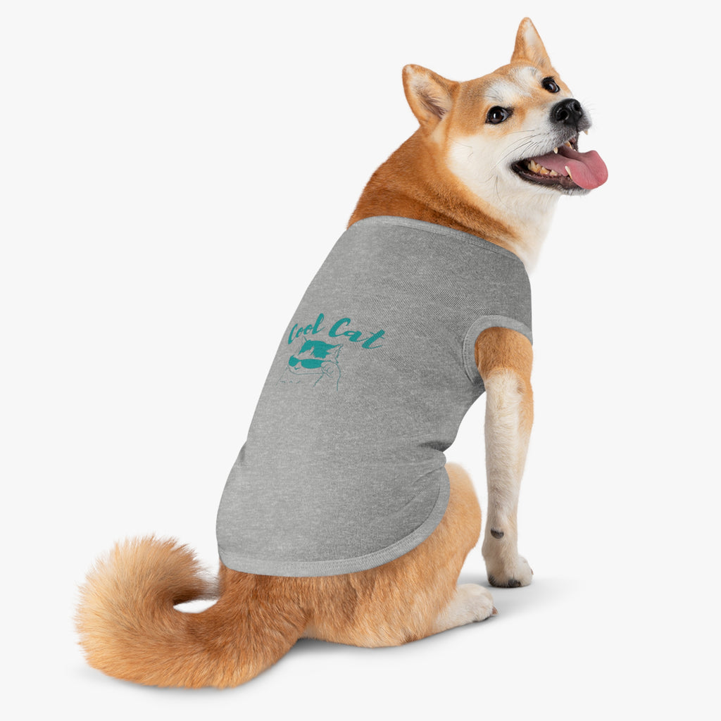 Cool Cat Pet Tank Top — Teal "Cool Cat" Graphic Dog & Cat Shirt