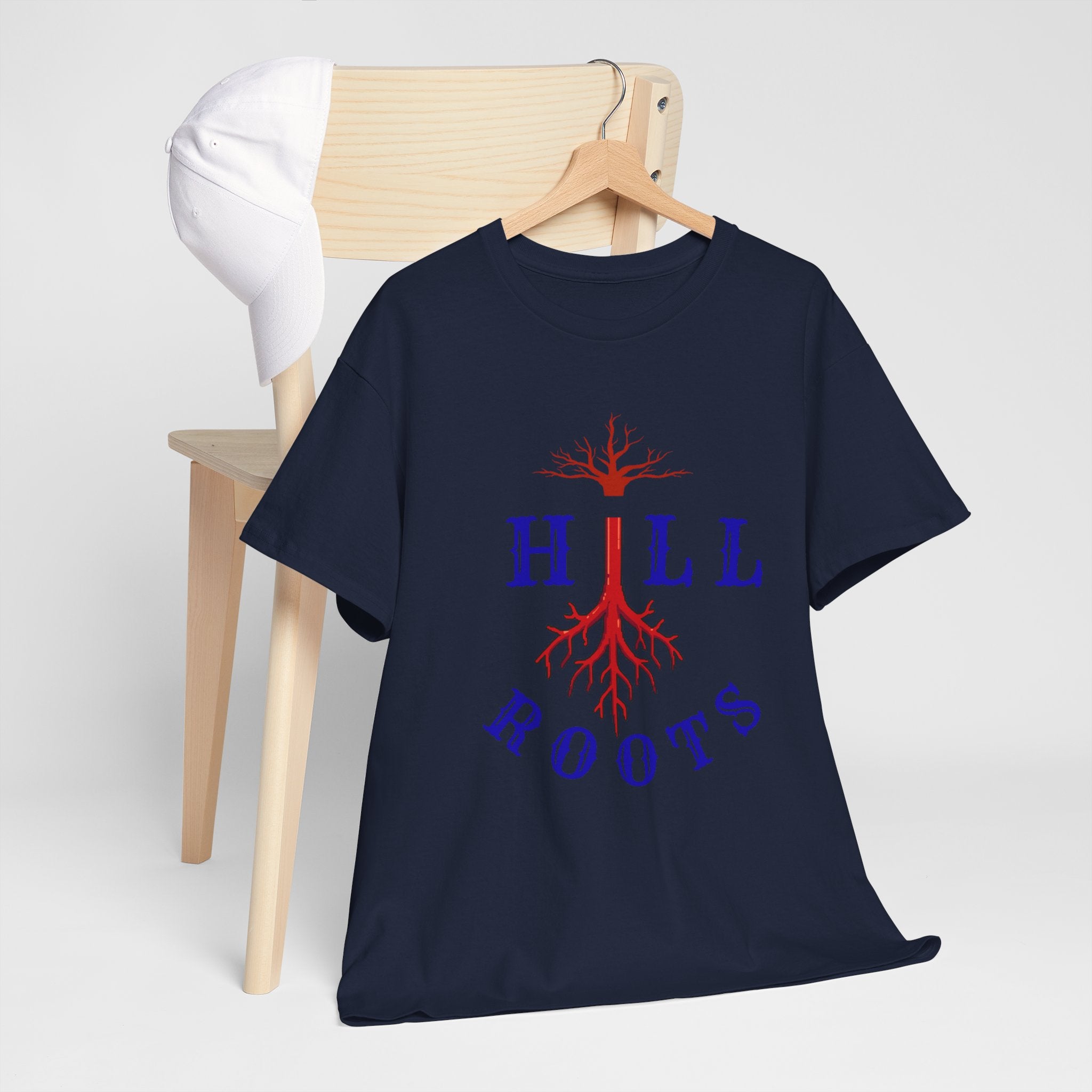 T-Shirt — Hill Roots Logo Tee (red tree roots graphic)