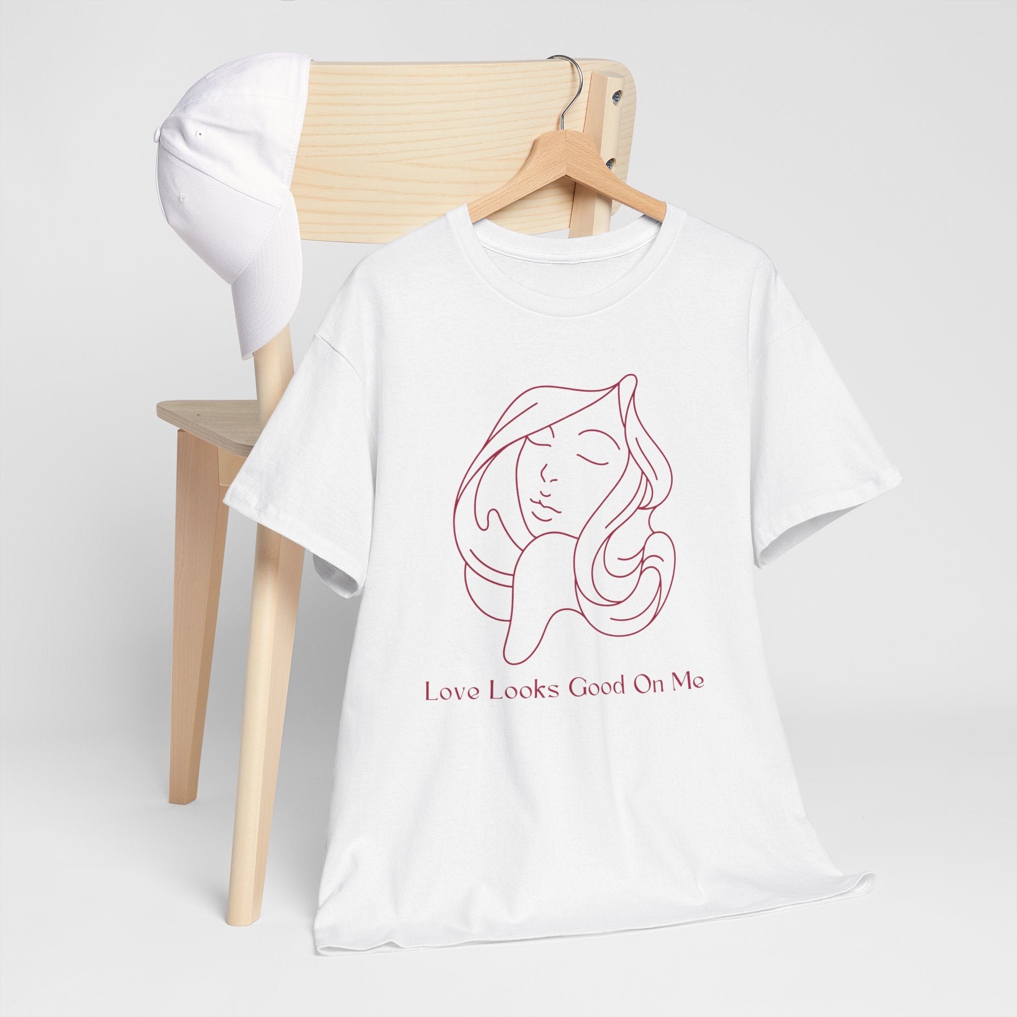T-Shirt — 'Love Looks Good On Me' Minimal Line Art Tee