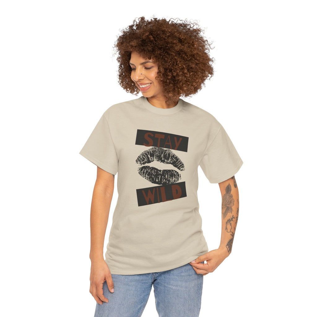 Stay Wild Lip Print T‑Shirt