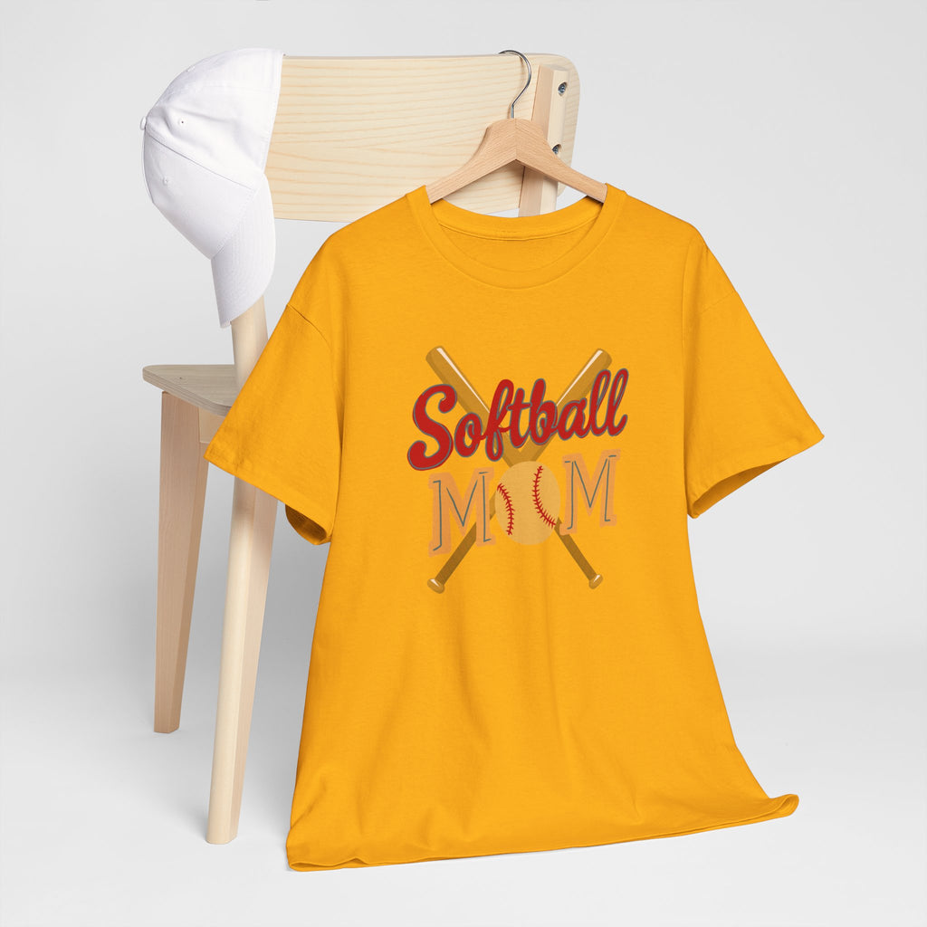 Softball Mom T‑Shirt — Retro Crossed Bats & Ball Tee for Proud Moms