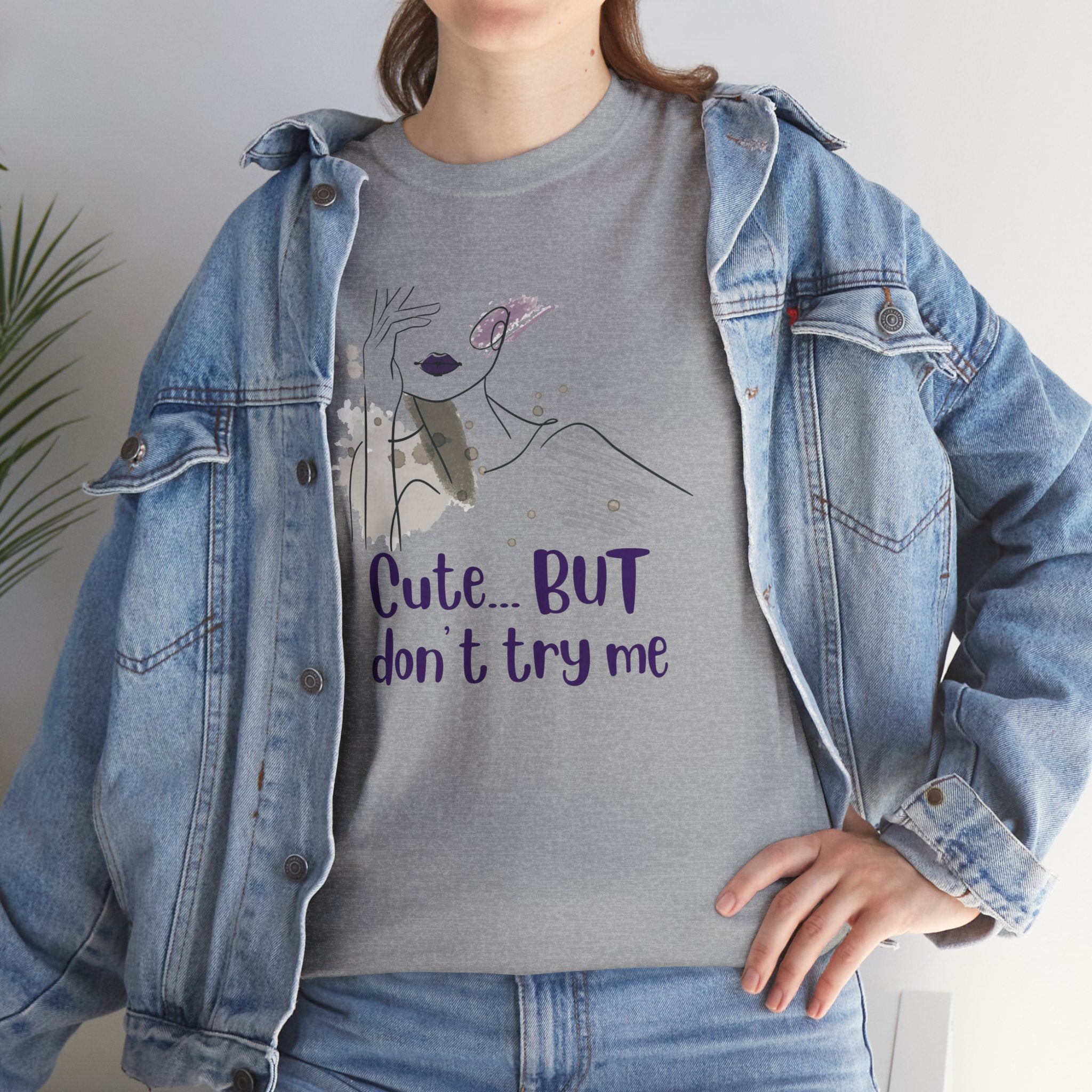T‑Shirt — Cute… but don’t try me | Minimal Floral Graphic Tee