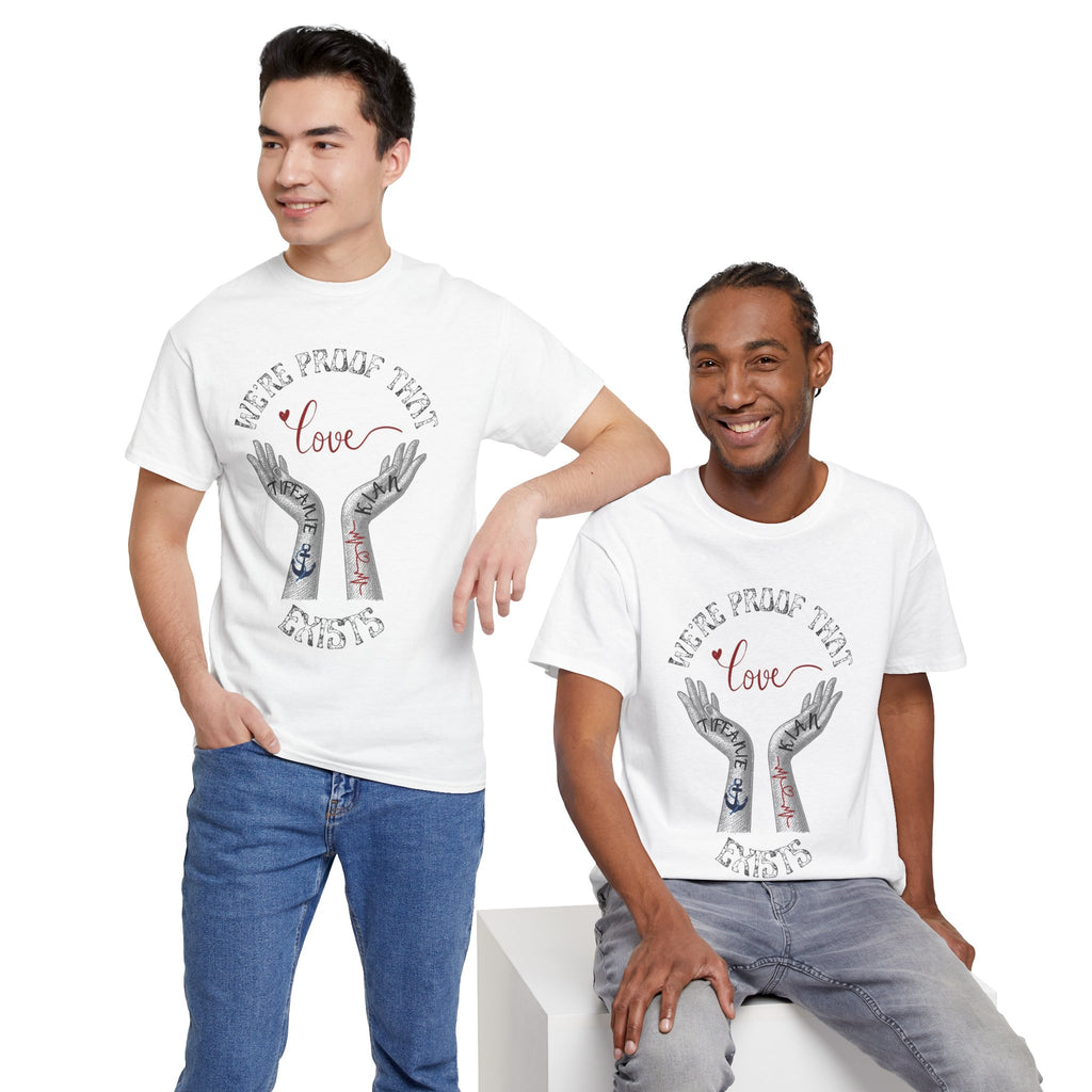 Love Wins Tattoo Hands T‑Shirt – "We're Proof That Love Exists" Couples Goal Pride Tee
