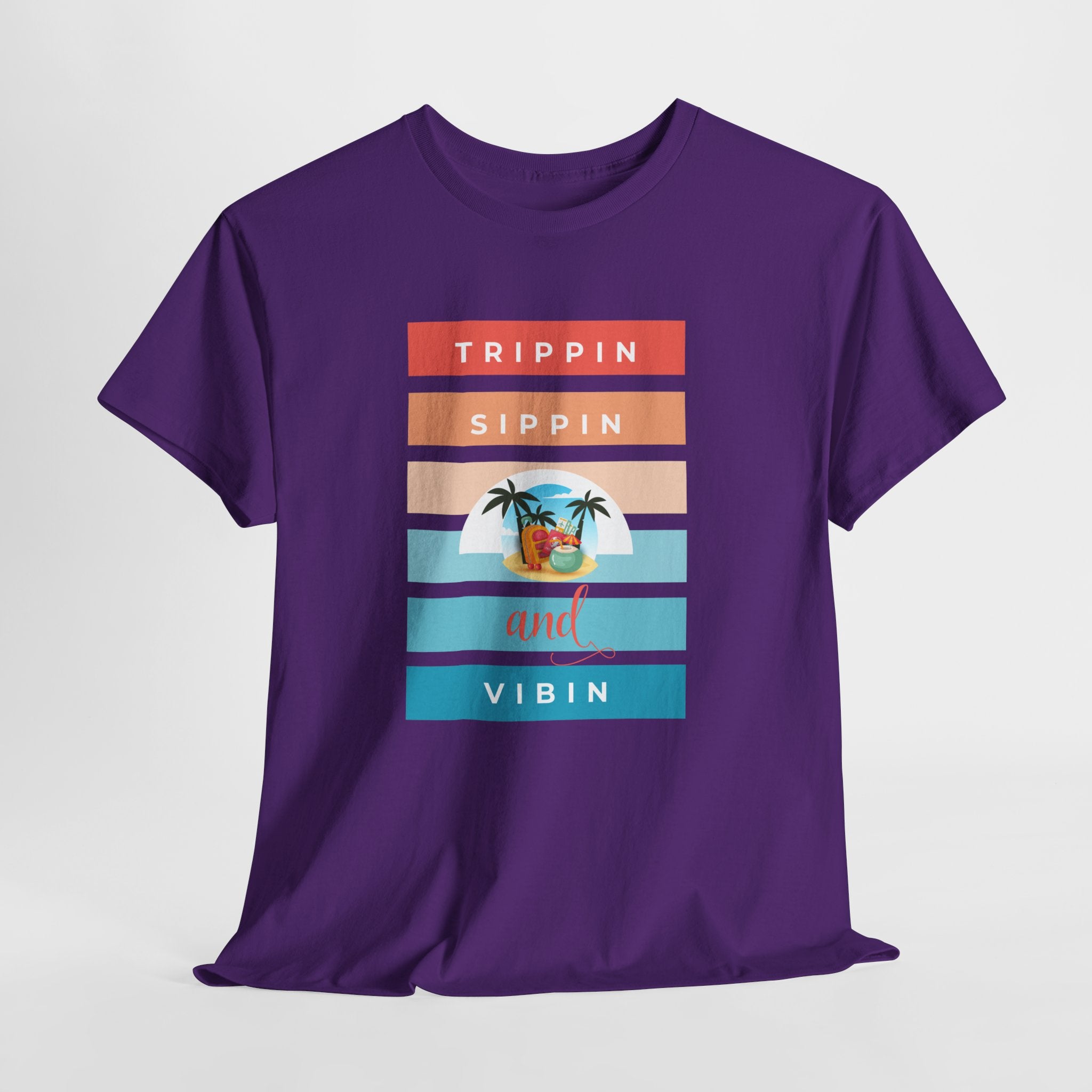 Trippin Sippin and Vibin Tropical Tee