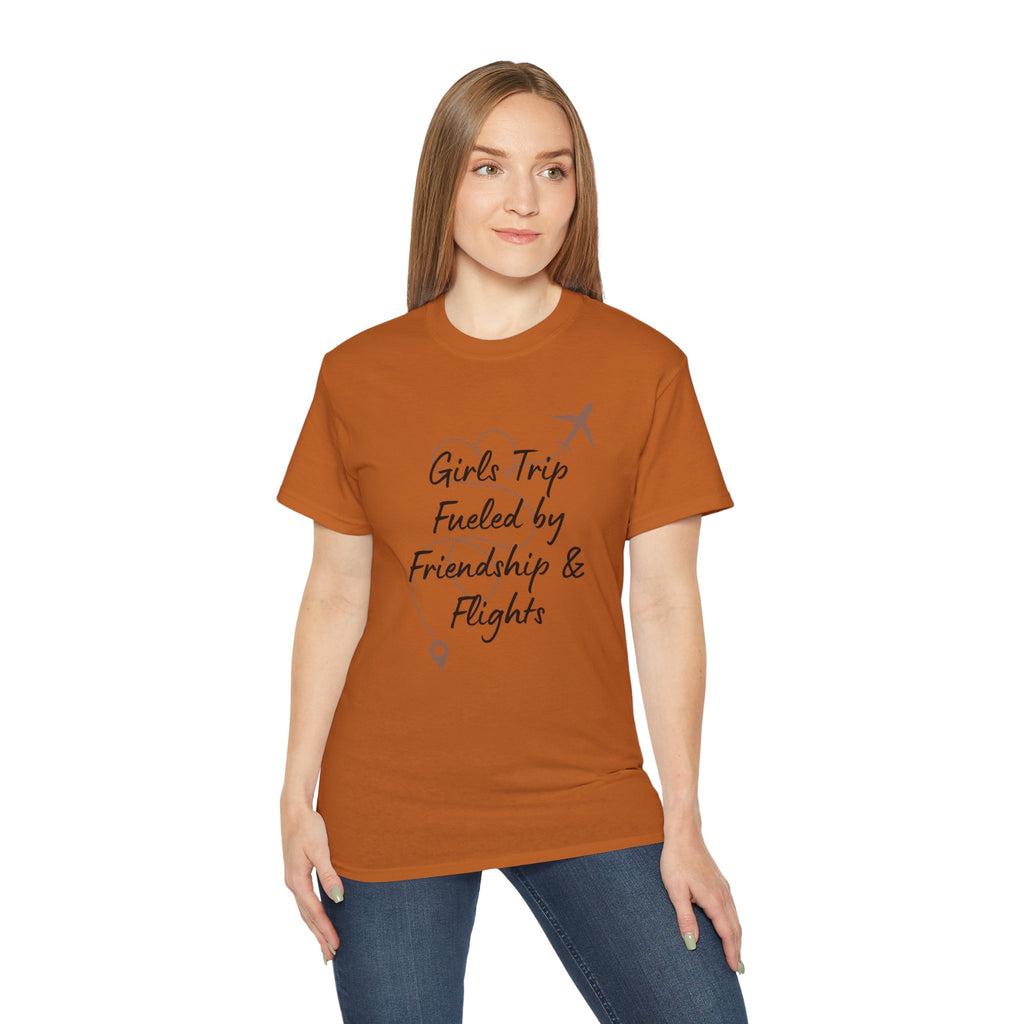 Girls Trip Tee — "Girls Trip Fueled by Friendship & Flights" Travel Shirt