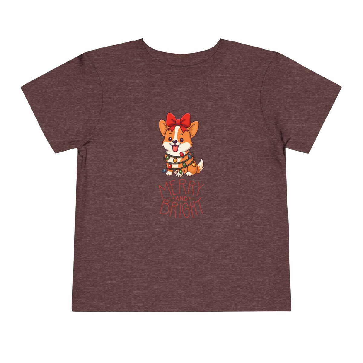 Merry and Bright Fox Christmas Toddler Short Sleeve Tee
