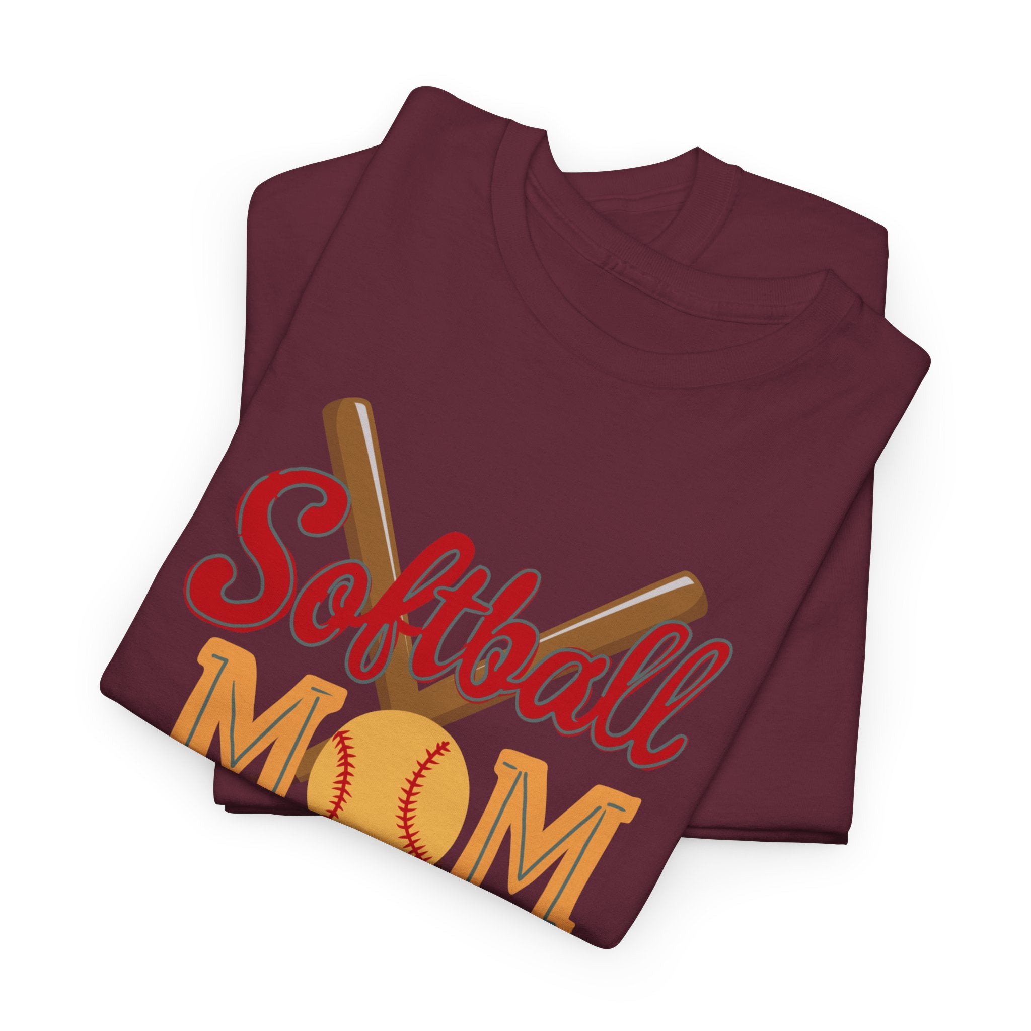 Softball Mom T‑Shirt — Retro Crossed Bats & Ball Tee for Proud Moms