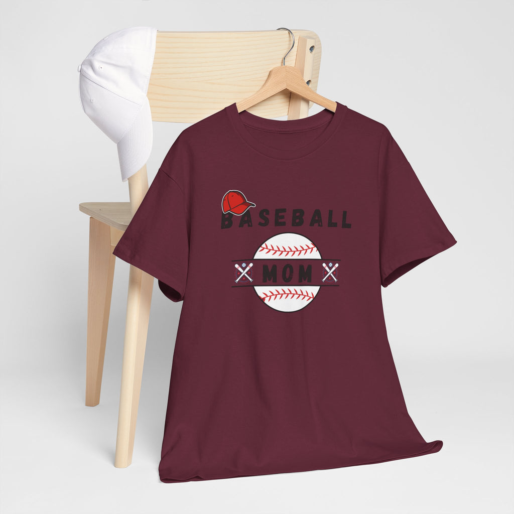 Baseball Mom T-Shirt – Women's Baseball Mom Tee with Stitch Graphic