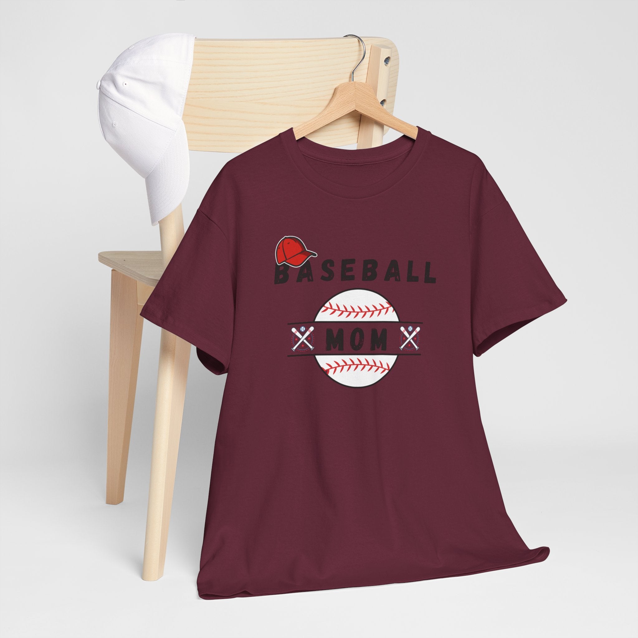 Baseball Mom T-Shirt – Women's Baseball Mom Tee with Stitch Graphic