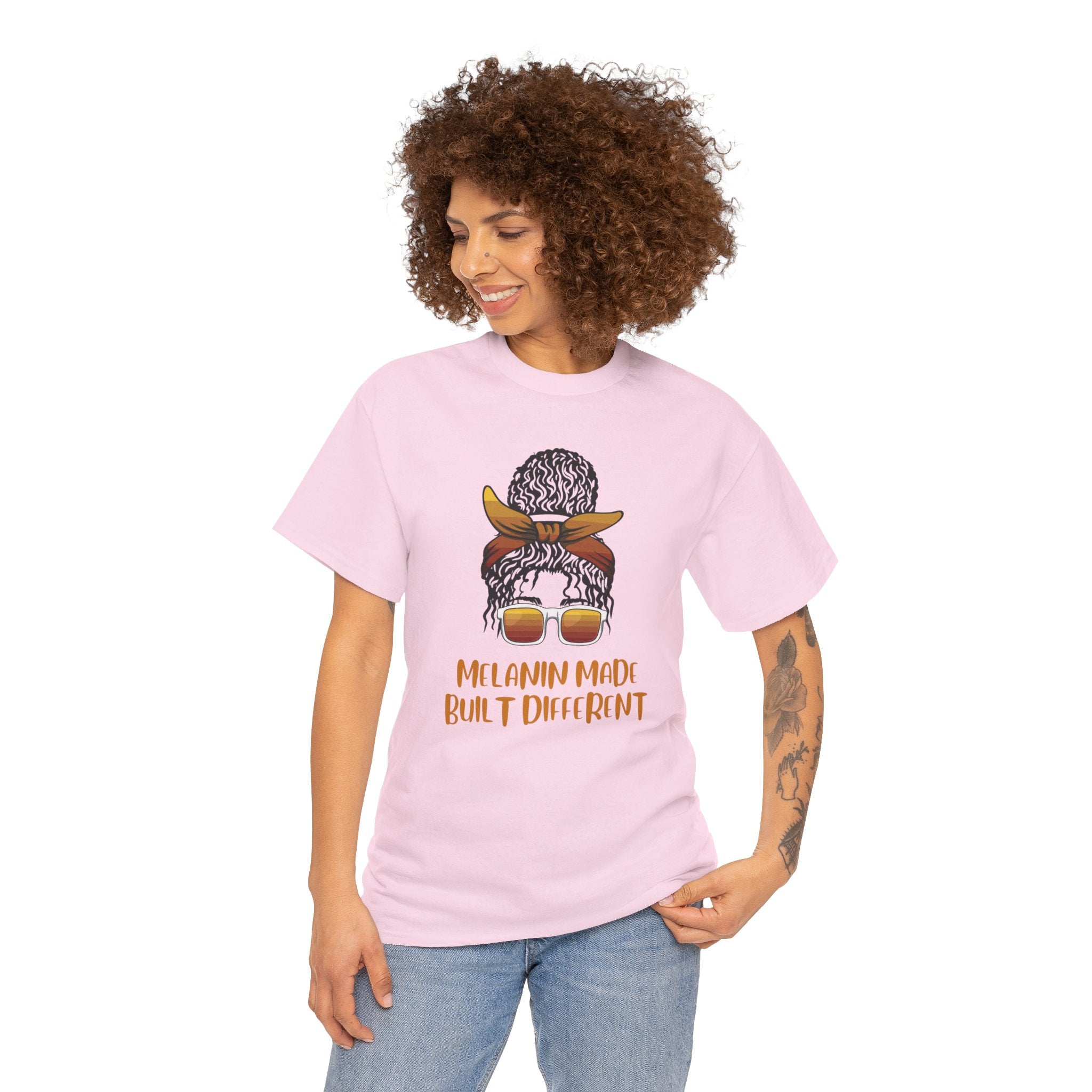T-Shirt — "Melanin Made, Built Different" Graphic Tee