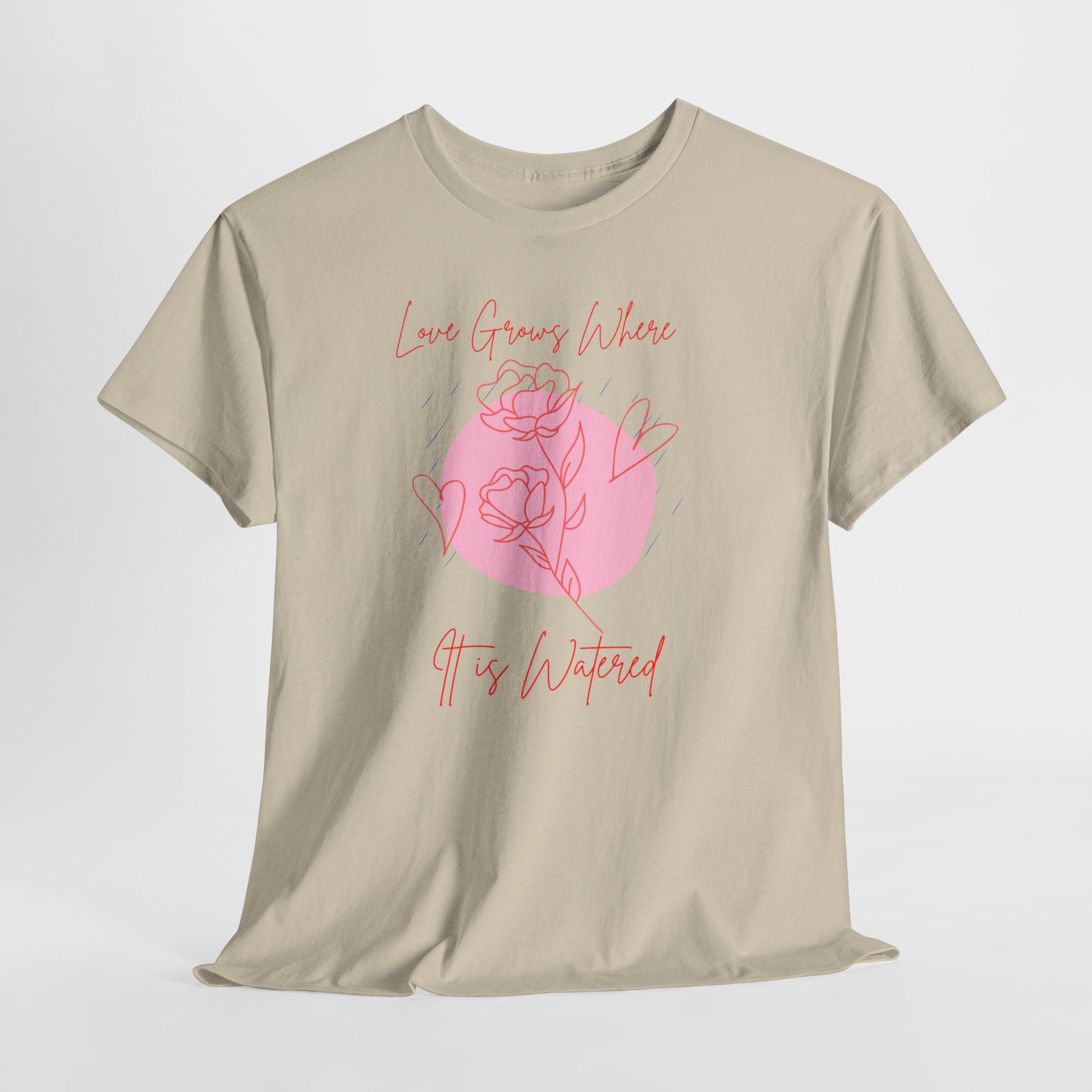 Rose Moon Graphic Tee — "Love Grows Where It’s Watered"