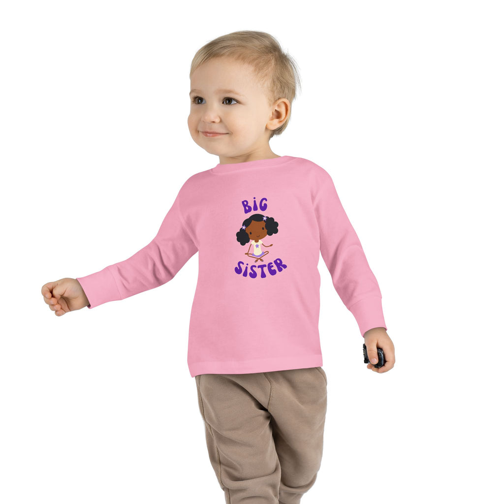 Big Sister Toddler Long Sleeve Tee — Cute Sister Announcement Shirt