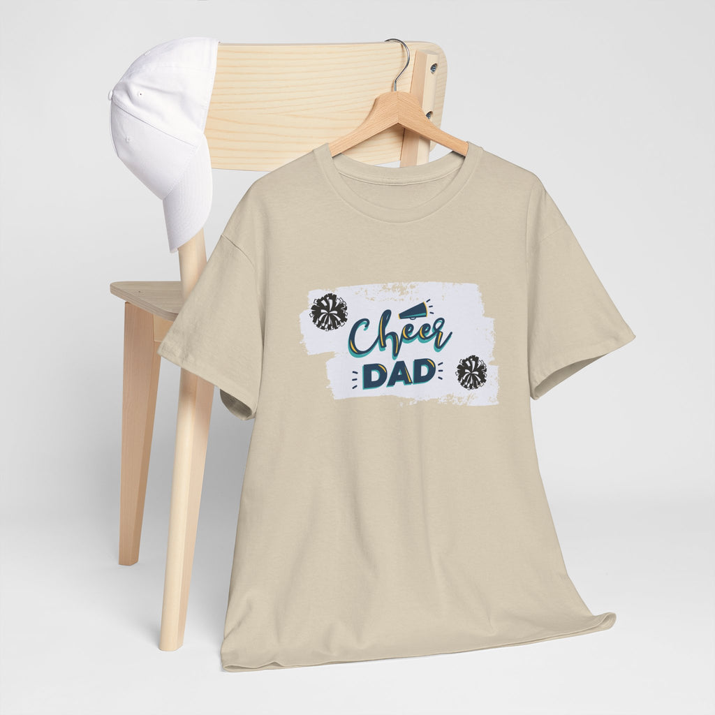 Cheer Dad T-Shirt — Cheerleading Dad Tee with Pom-Poms, Father's Day Gift