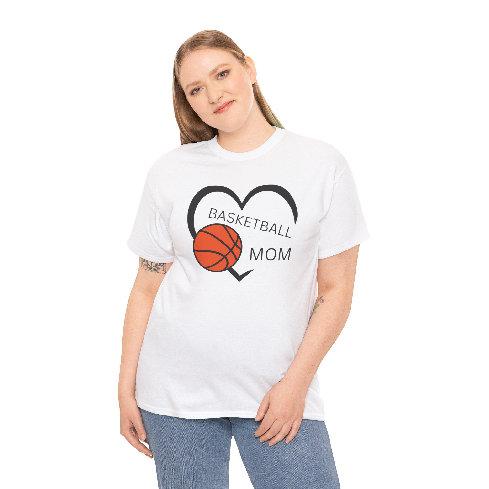 Basketball Mom T-Shirt – Heart & Basketball Design