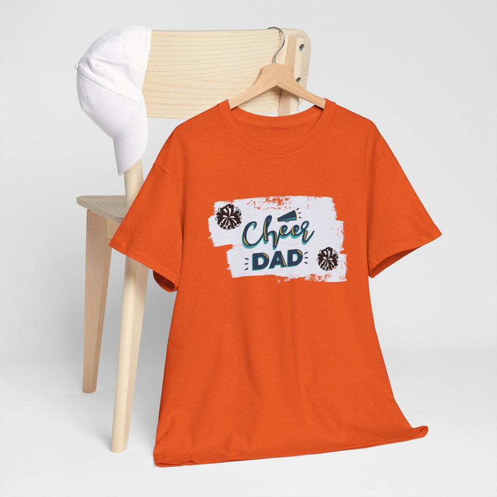 Cheer Dad T-Shirt — Cheerleading Dad Tee with Pom-Poms, Father's Day Gift